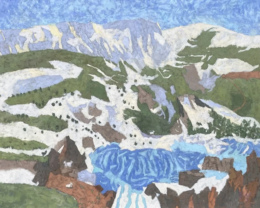 Mountain Goats of Bear Tooth Pass, 48" x 60", oil on canvas, 2026 availabble at Blue Print Gallery