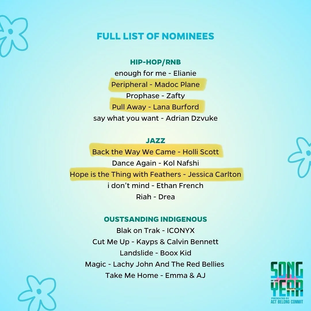 Stoked to have mixed and mastered these 6 tracks that made it into the @wam_musicwa Song Of The Year competition for 2025! Congrats to @madocplane @lanaburford @holli_scott_music @jesscarltonmusic @jackmahermusic and to all the other nominees! Some i