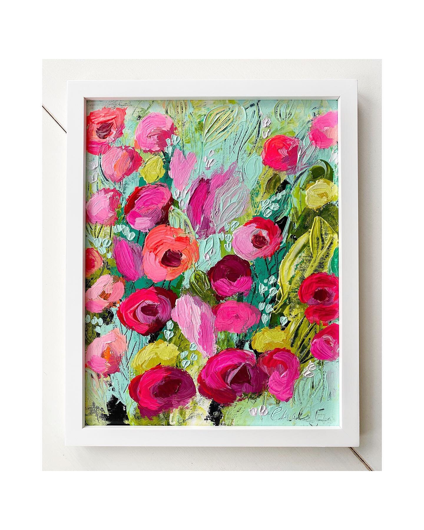 If you&rsquo;re needing to add a little spring fling to your walls, I still have some of these beauties framed and available on my site (link in bio)🌸🌺🍃
.
.
#springfever #artforsaleonline #paletteknifepainting #framedartwork #artforthehome #artfor