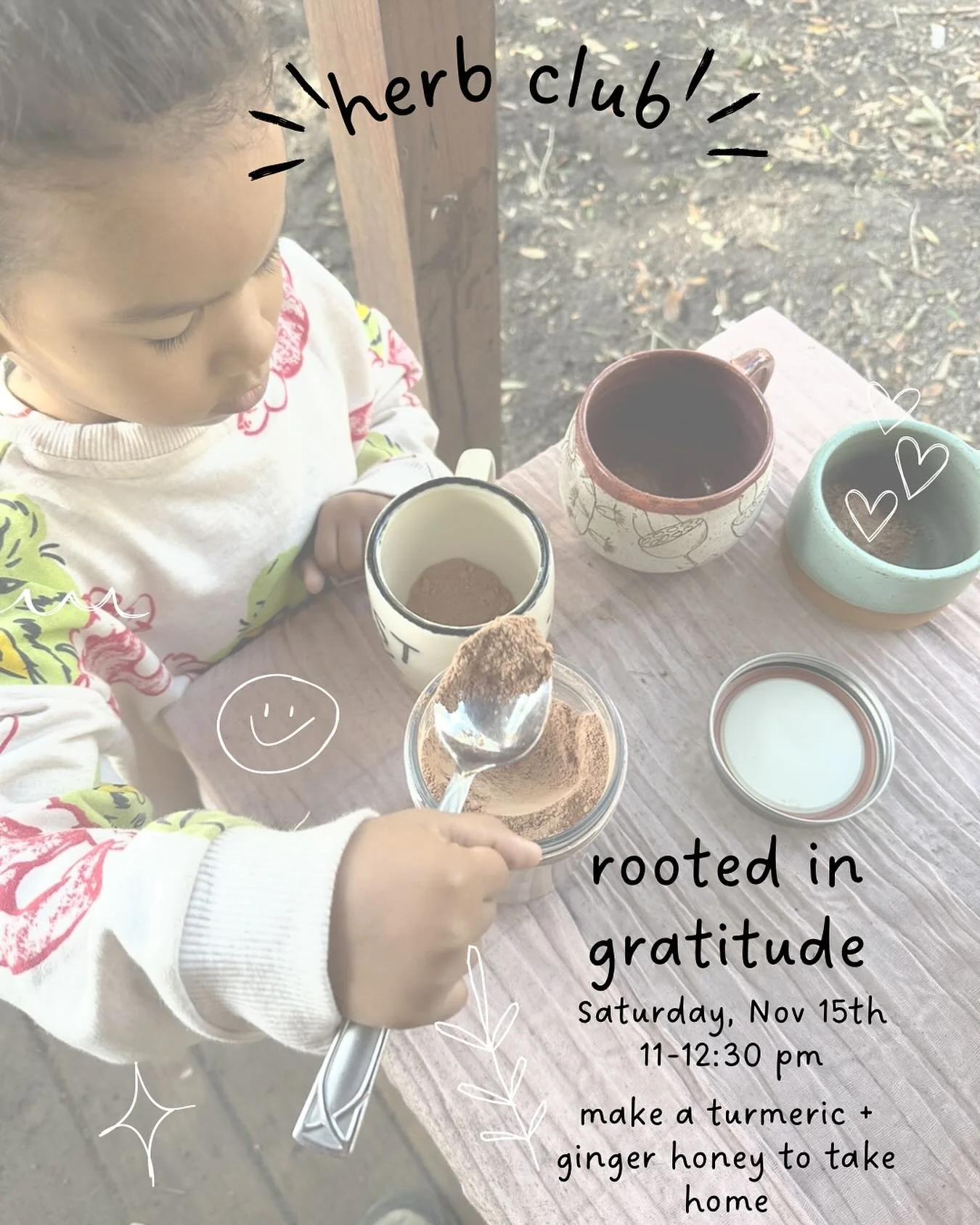 Your Moms Herb club meet up this Saturday at 11 am! theme of the month is ROOTS and gratitude. We will look at some cool roots together, do some gratitude crafting, and everyone will get the chance to make a turmeric and ginger honey to take home. Al