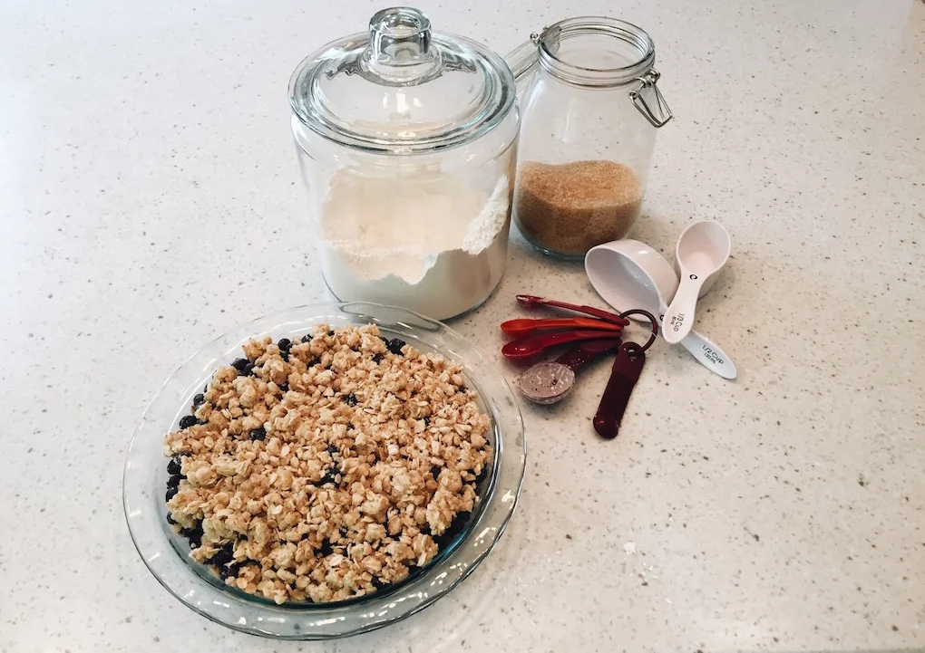 Blueberry Crumble (pre-baking)