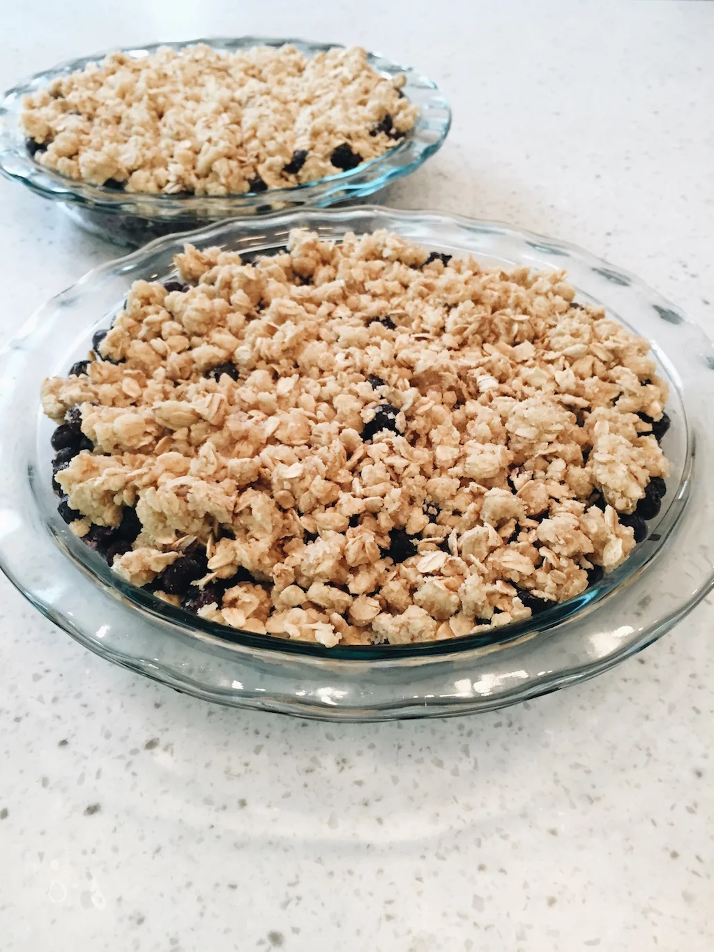 Blueberry Crumble (pre-baking)