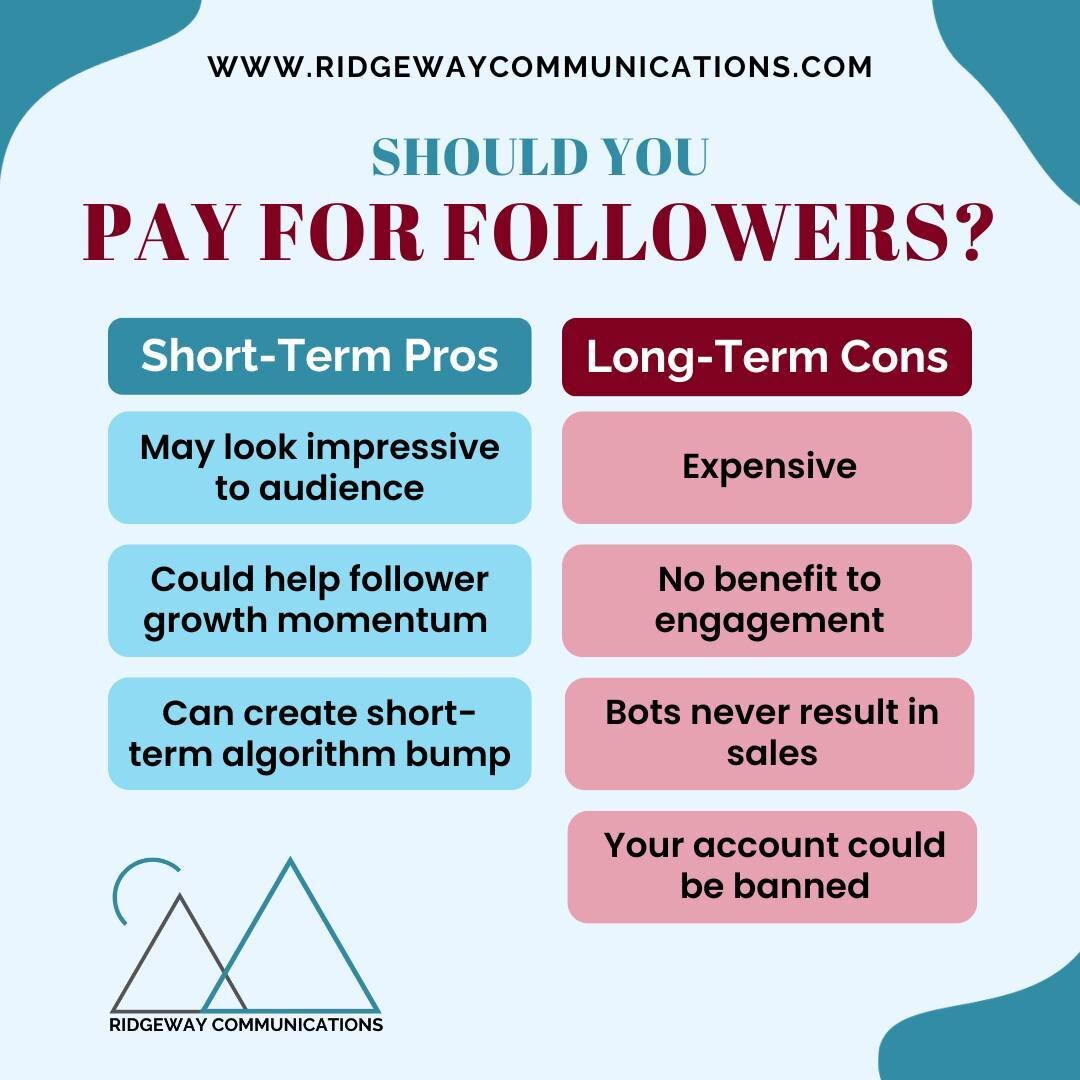 Have you ever seen a social media account with hundreds of thousands of followers, but only a dozen likes on their content? It's very likely you've found an account that's paid for followers. ⁠
⁠
When building an online audience, some people will pay