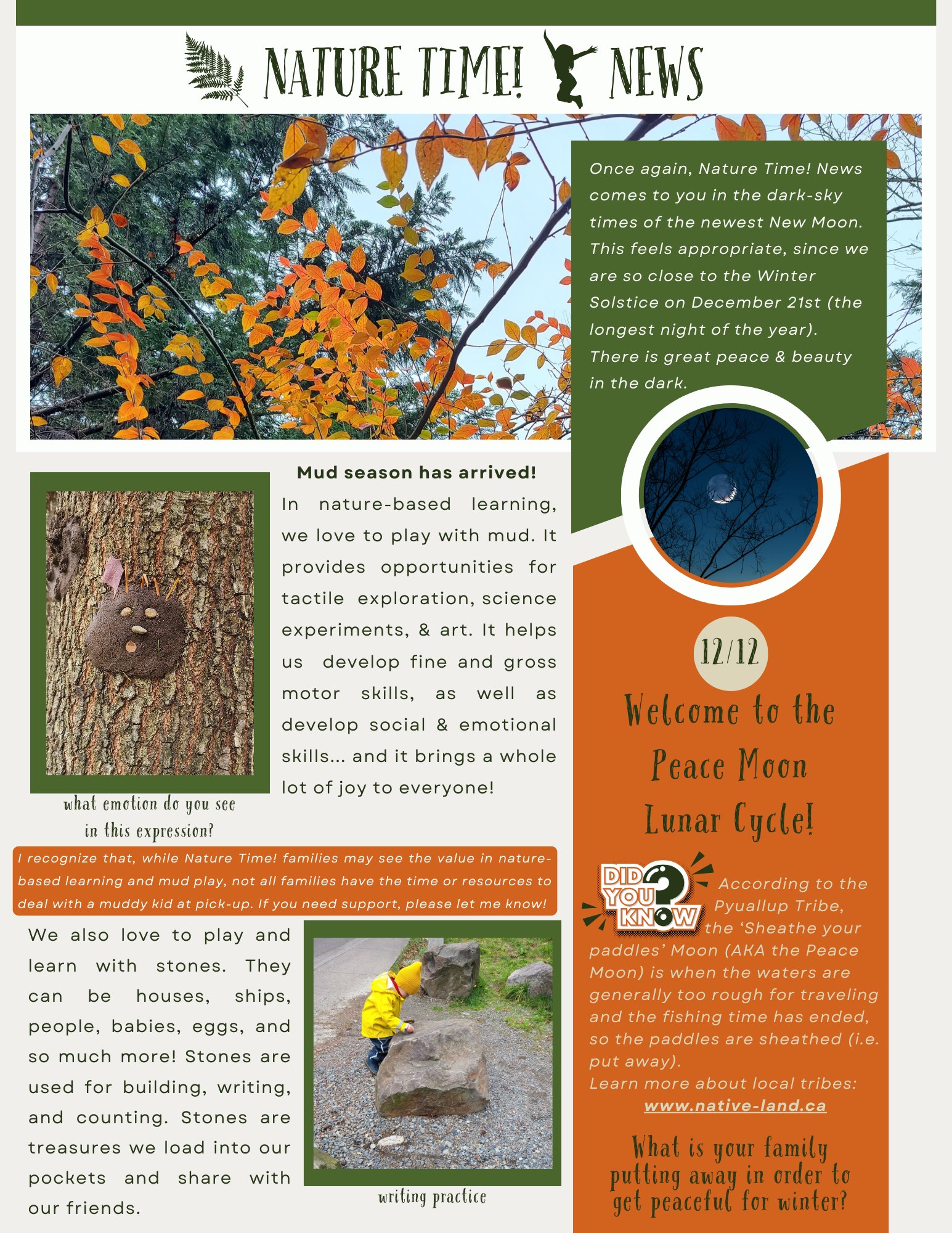 This image is a page of the Nature Time newsletter. If you need a transcript for accessibility, please email: info@rootsandskylearning.org