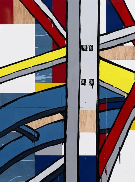 The Scottish Surfer (2017)
Enamel, gloss acrylic, perspex, aluminium, and plywood on board
102 x 76cm