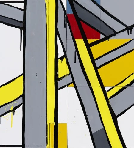 The Upside Down Fire (2017)
Enamel, acrylic, perspex, and metal signs on board
60 x 55cm