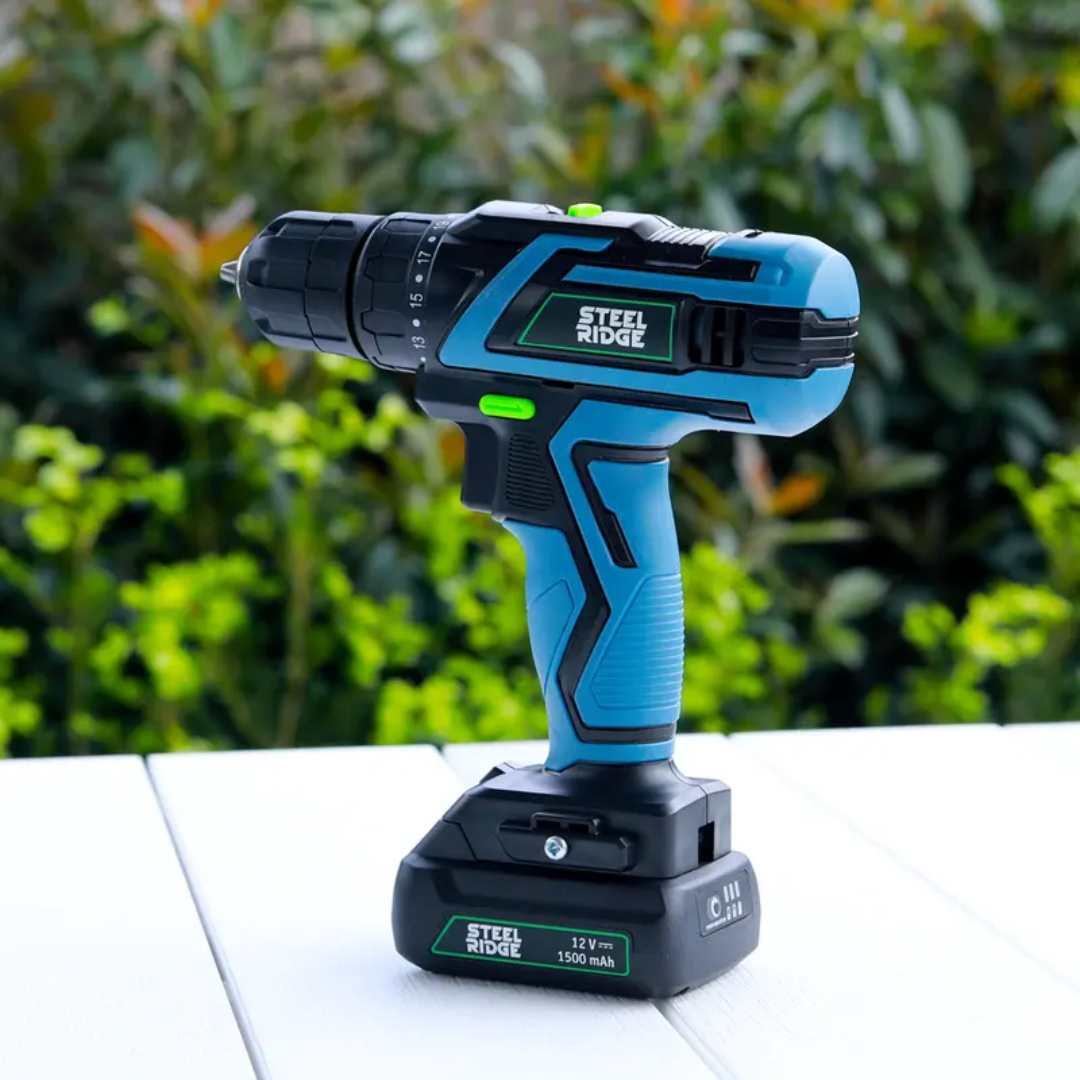 Steel Ridge Cordless Power Drill Set with 12V Rechargeable Battery | $49.99