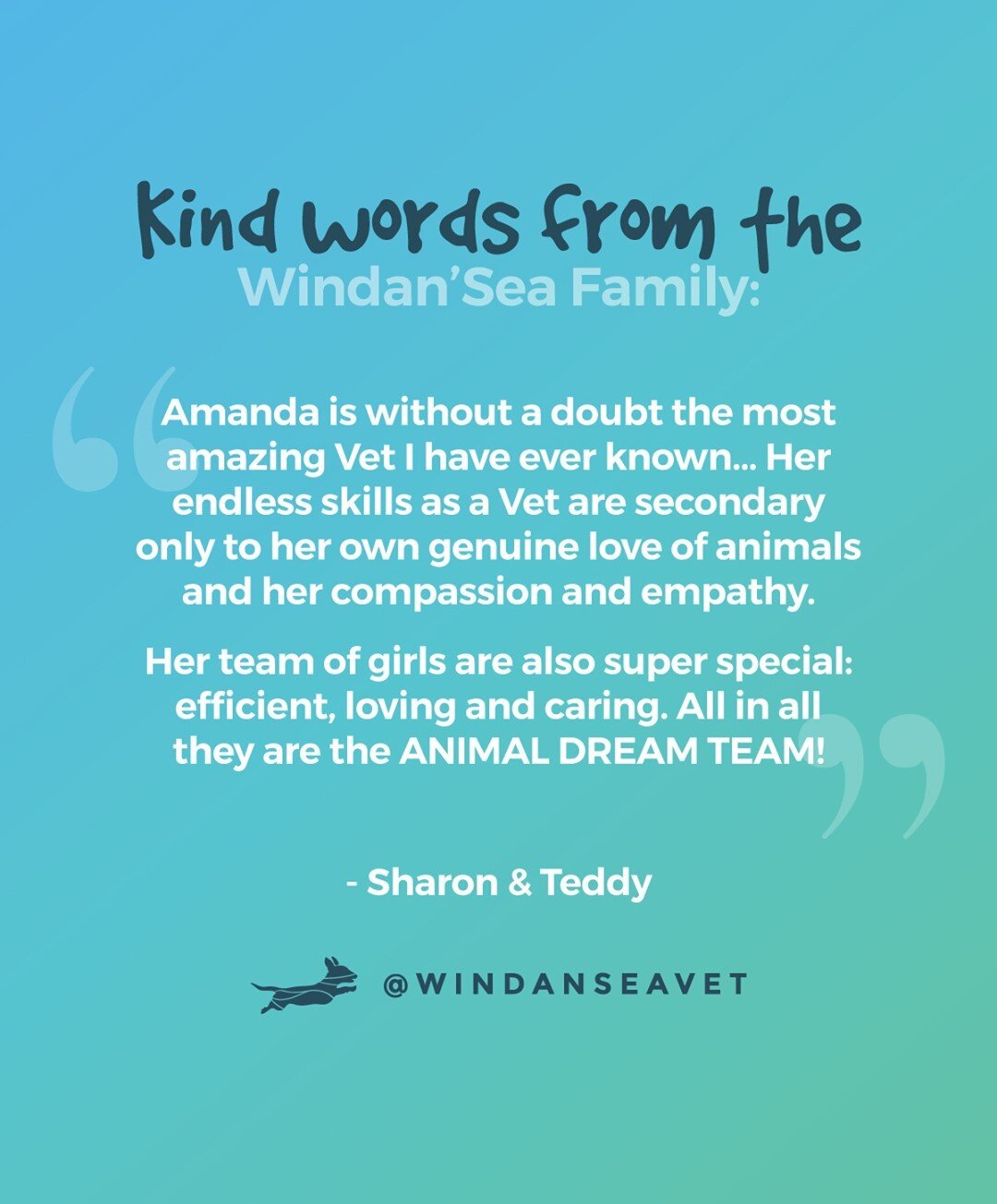 GOOGLE REVIEW // Thank you so much Sharon for your kind words, and thank you for trusting Teddy in our care. He's welcome back anytime for follow-up cuddles! 🥰