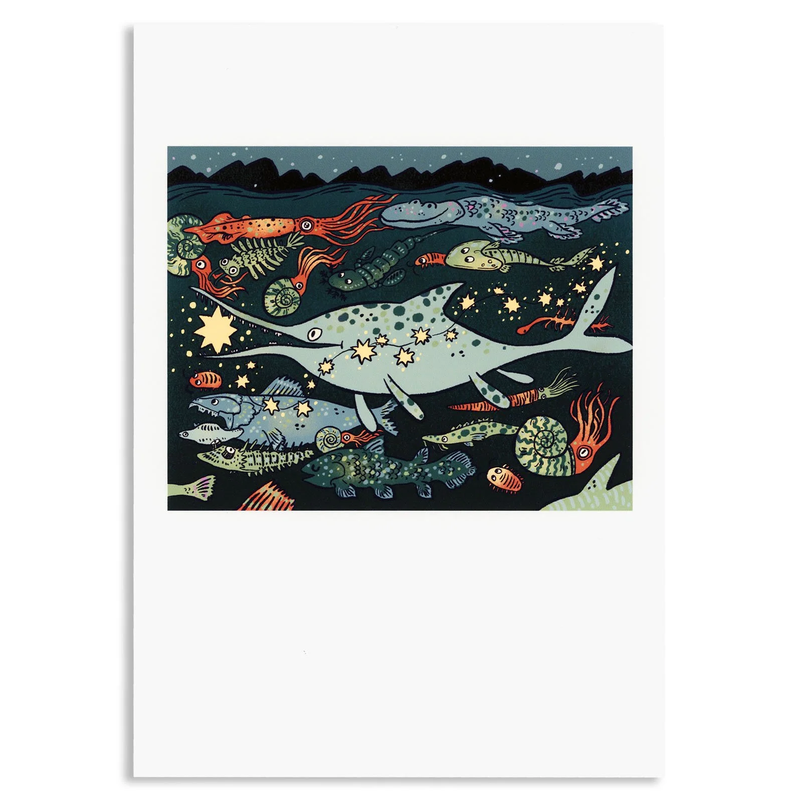 Dinos and Stars print - Ichthyosaur