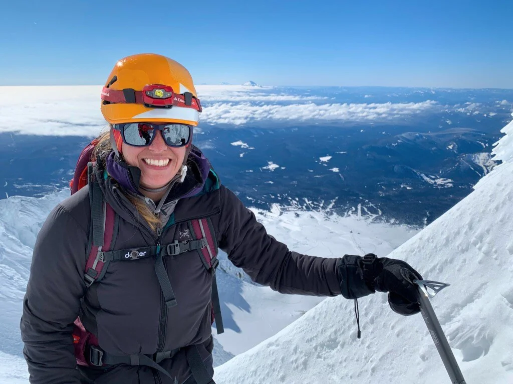 Shelby waiting her turn to go up the Pearly Gates.