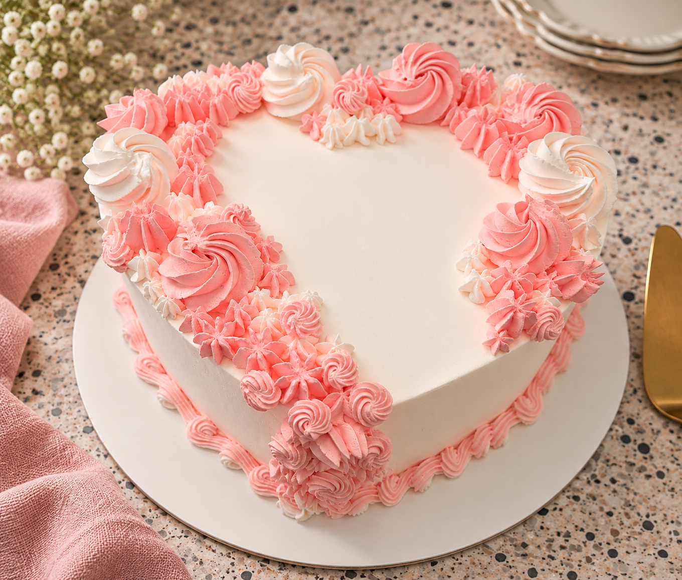 Pink Heart Celebration Cake
