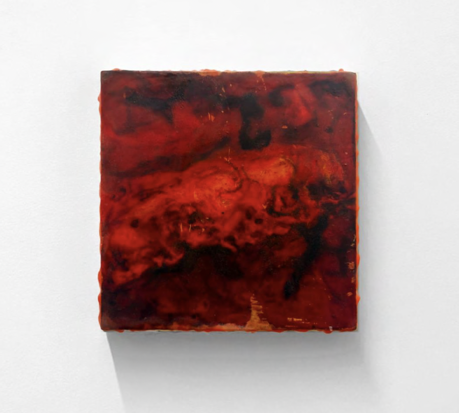 ALEX EHMER  Thirst, 2026  Inkjet photo transfer, copic marker, wax on board 8 x 8 inches $850