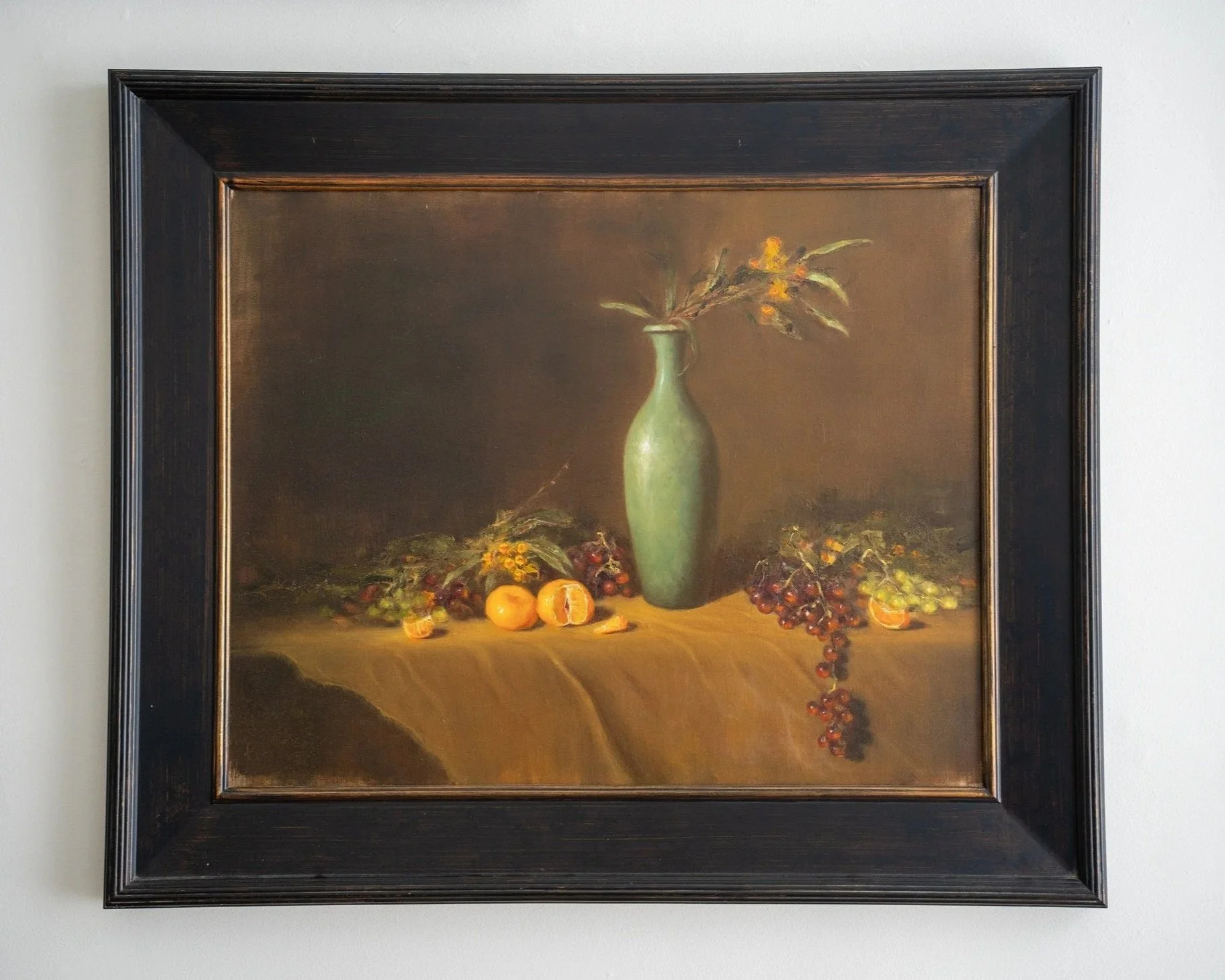 RACHELE NYSSEN  Large Green Vase Still Life  Oil on canvas 24 x 30 inches $4,800