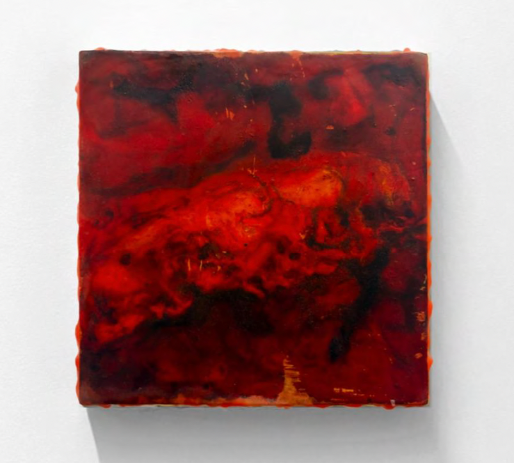 ALEX EHMER  Thirst, 2026  Inkjet photo transfer, copic marker, wax on board 8 x 8 inches $850
