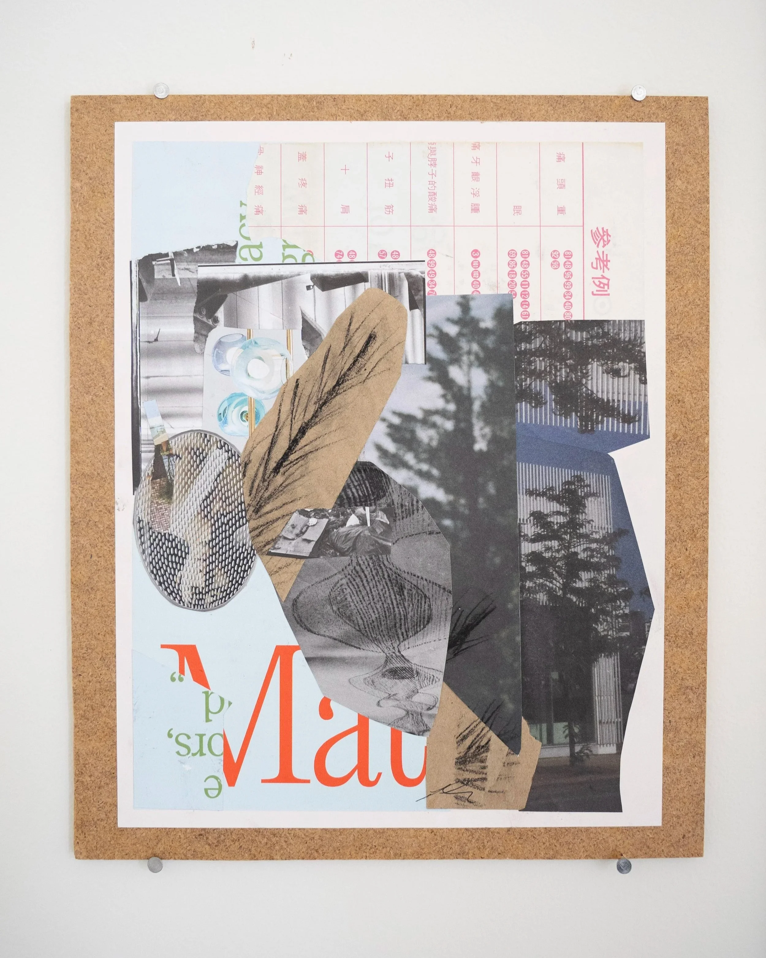 ROBERTA WAHL  Slow Burn  Collage 11 x 8.5 inches 12 x 10 inches mounted +/- $150