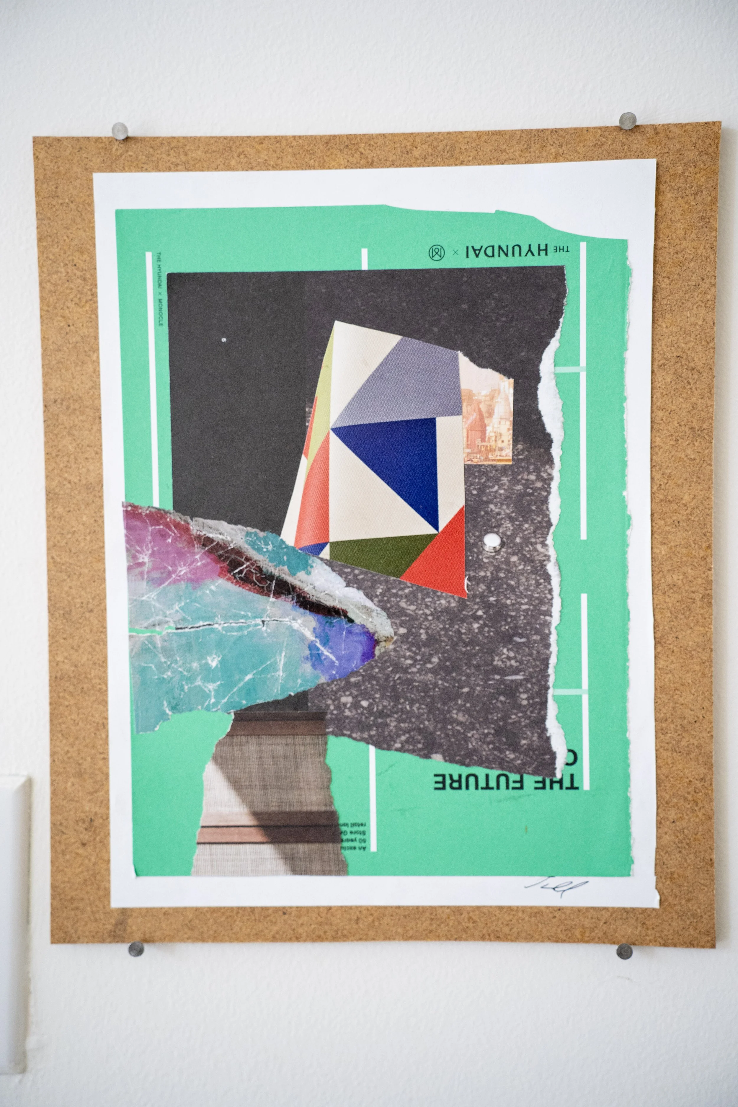 ROBERTA WAHL  Low Tide  Collage 11 x 8.5 inches 12 x 10 inches mounted +/- $250