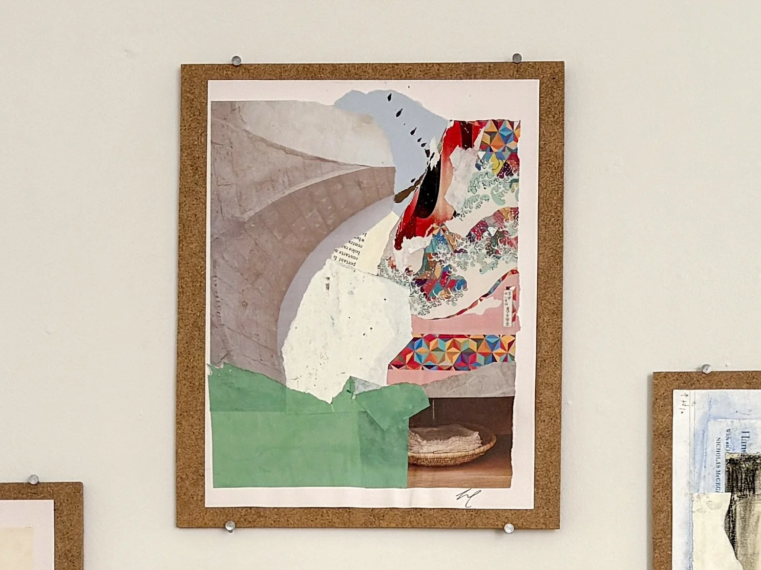 ROBERTA WAHL  Stone Flow  Collage 11 x 8.5 inches 12 x 10 inches mounted +/- $250