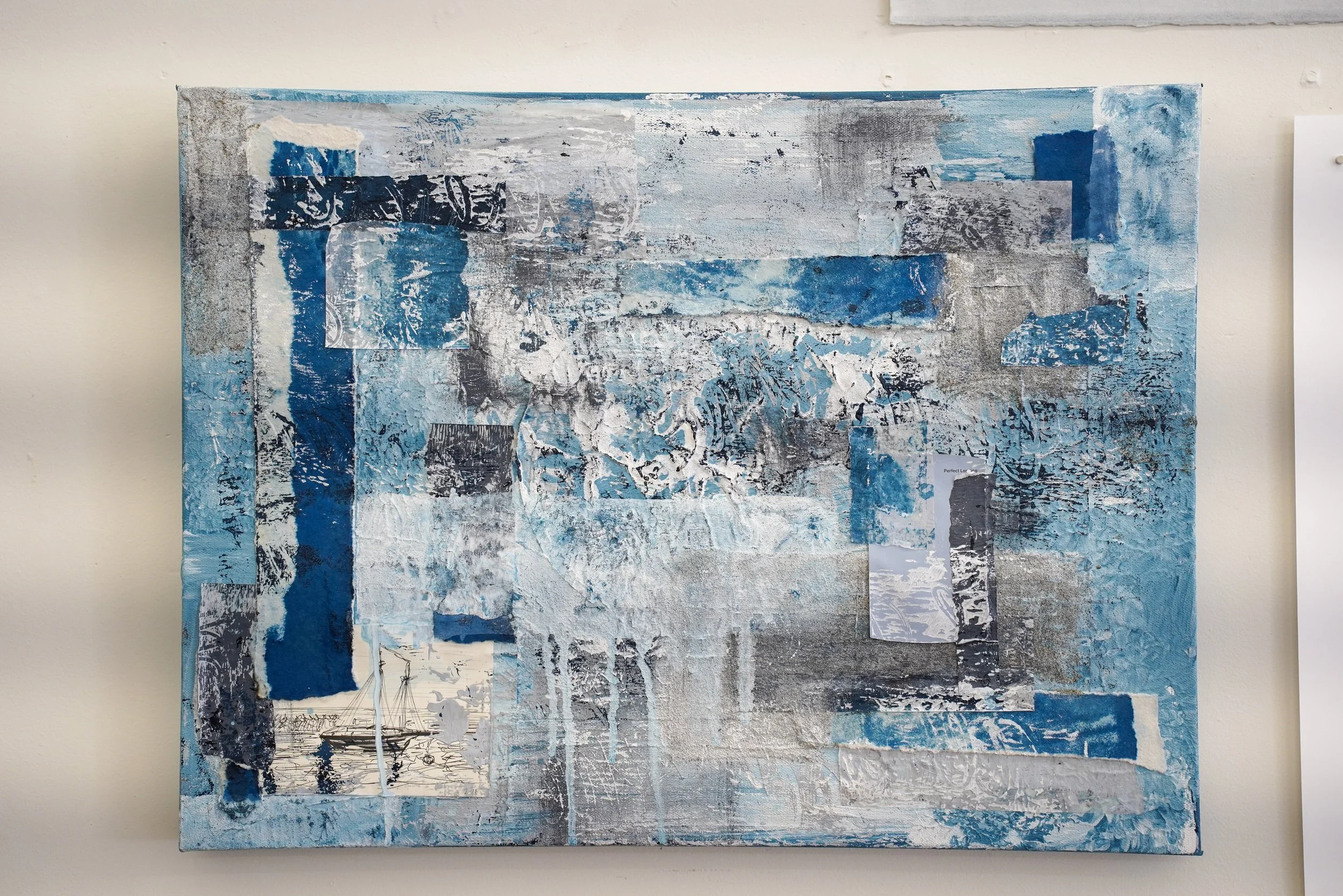 SARAH MCCARTHY GRIMM 
 Perfect Landing 2 , 2025 
Mixed media on canvas 
18 x 24 inches
