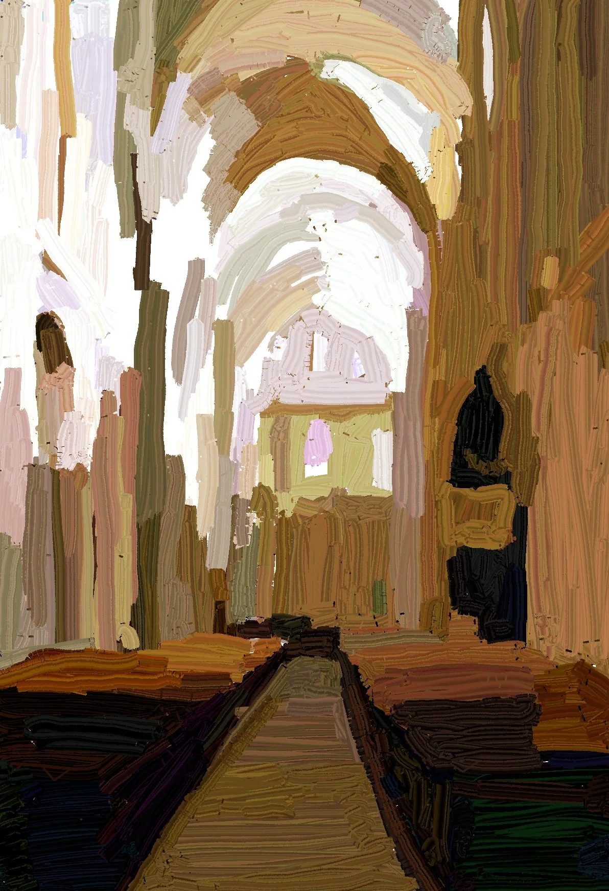 Cathedral looking down central isle Oil.jpg
