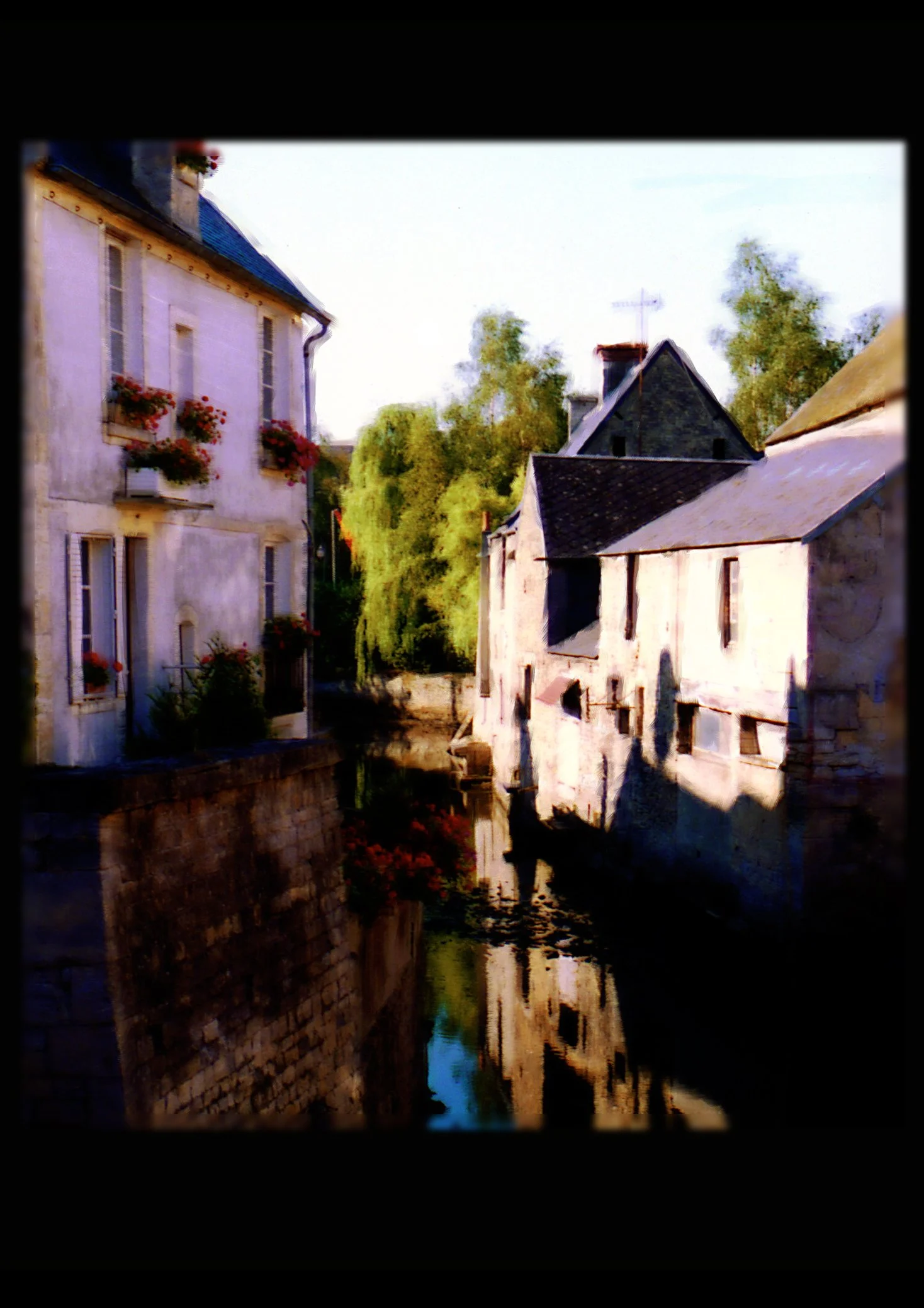 View over bridge in Bayeux, France 2, (Oil_Multiply_Composite).jpg