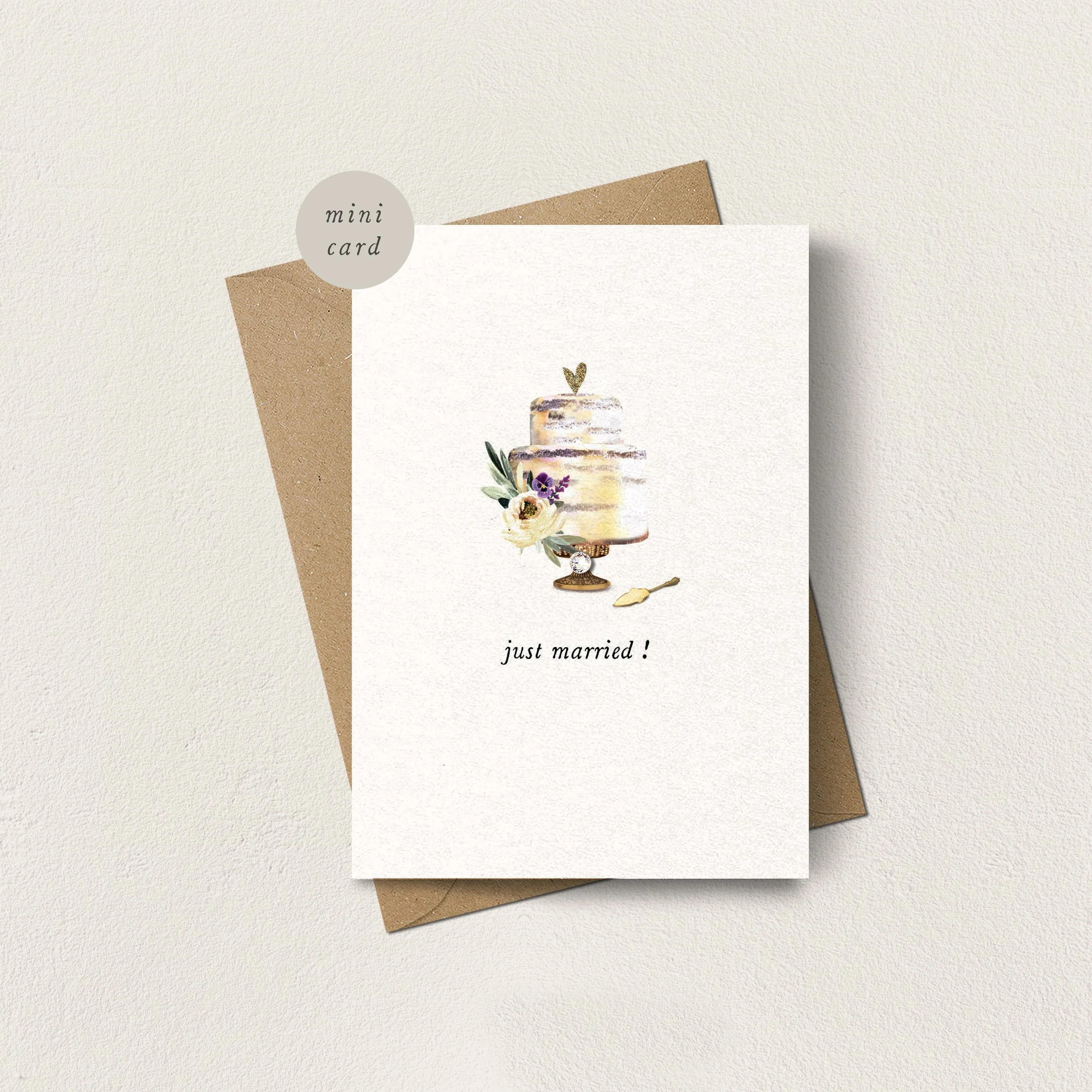 Mini Card Just Married Cake