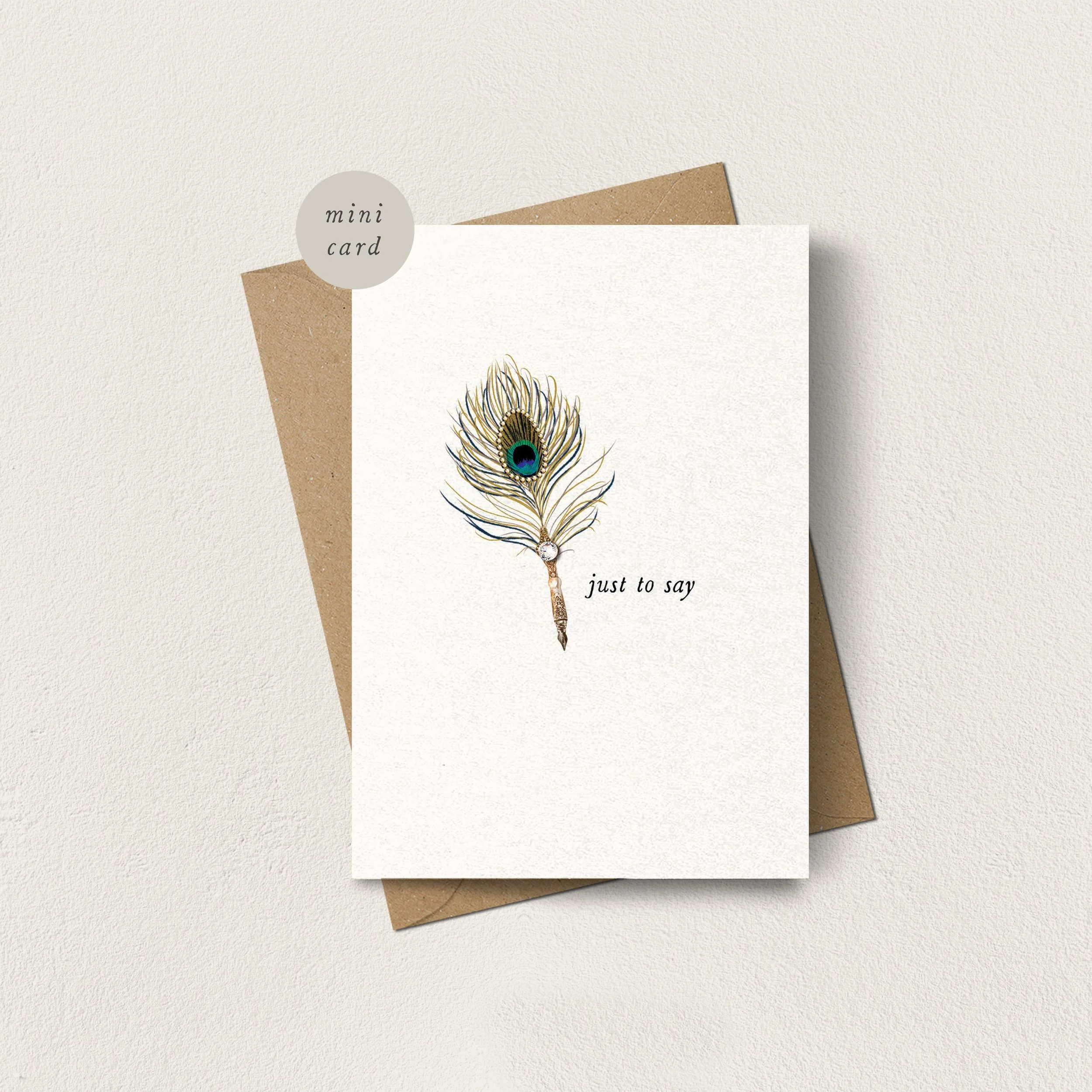 Mini Card Just to Say Feather Quill
