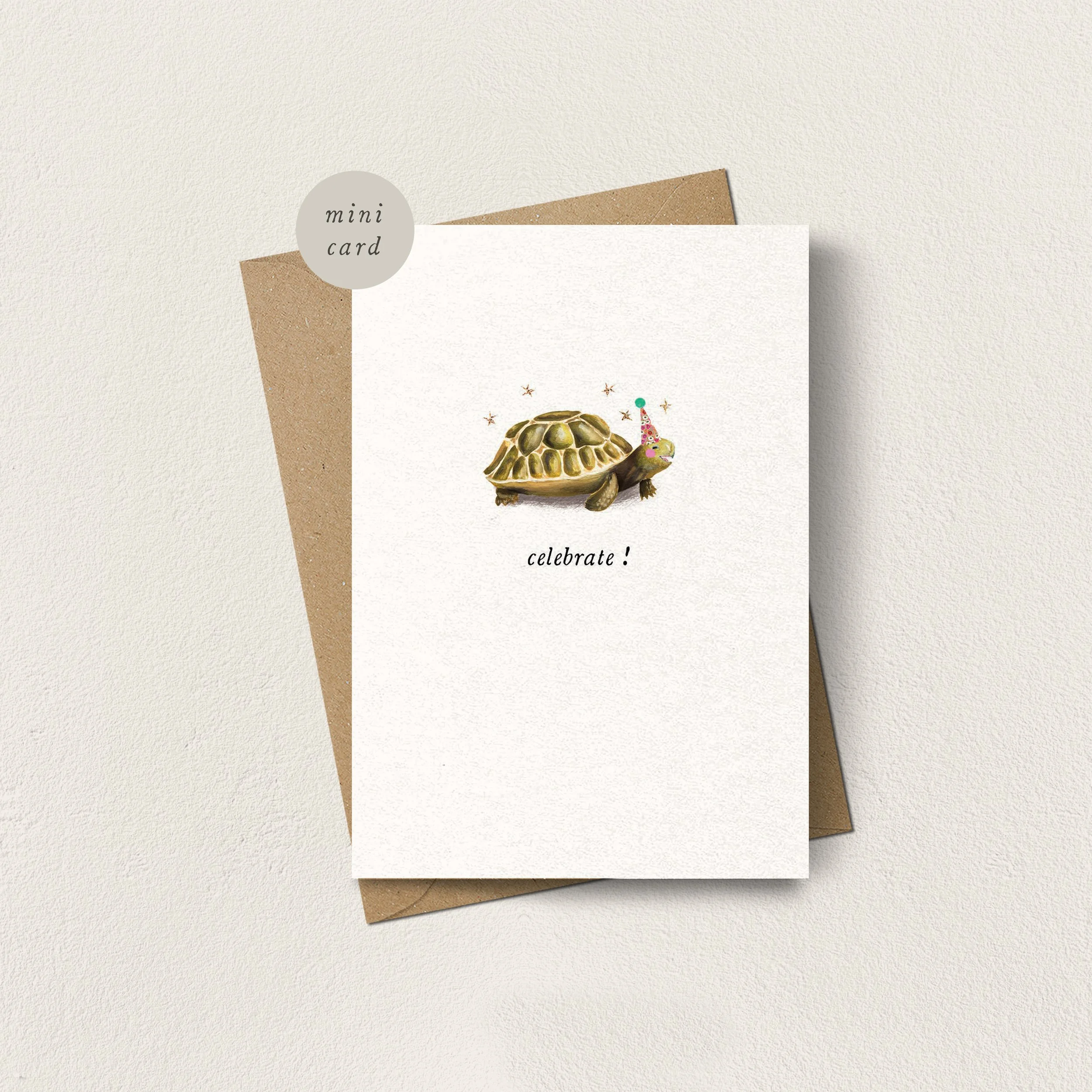 Mini Card Tortoise Celebrate