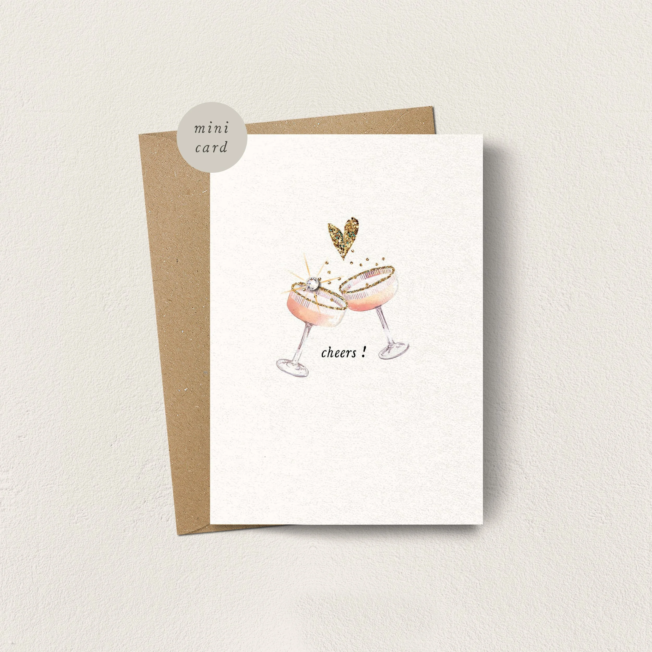 Mini Card Cheers Coupe Glasses