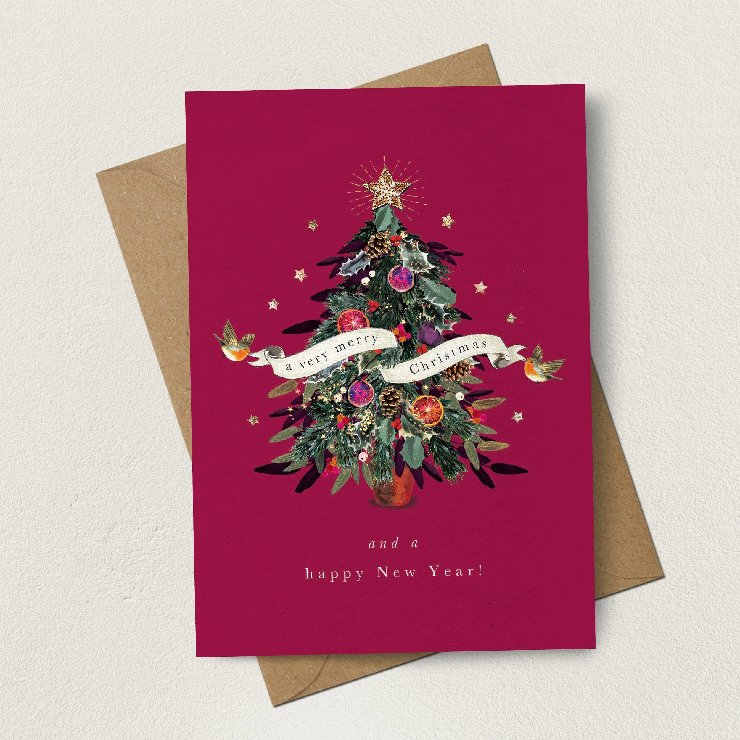 Christmas Tree Robin Banner