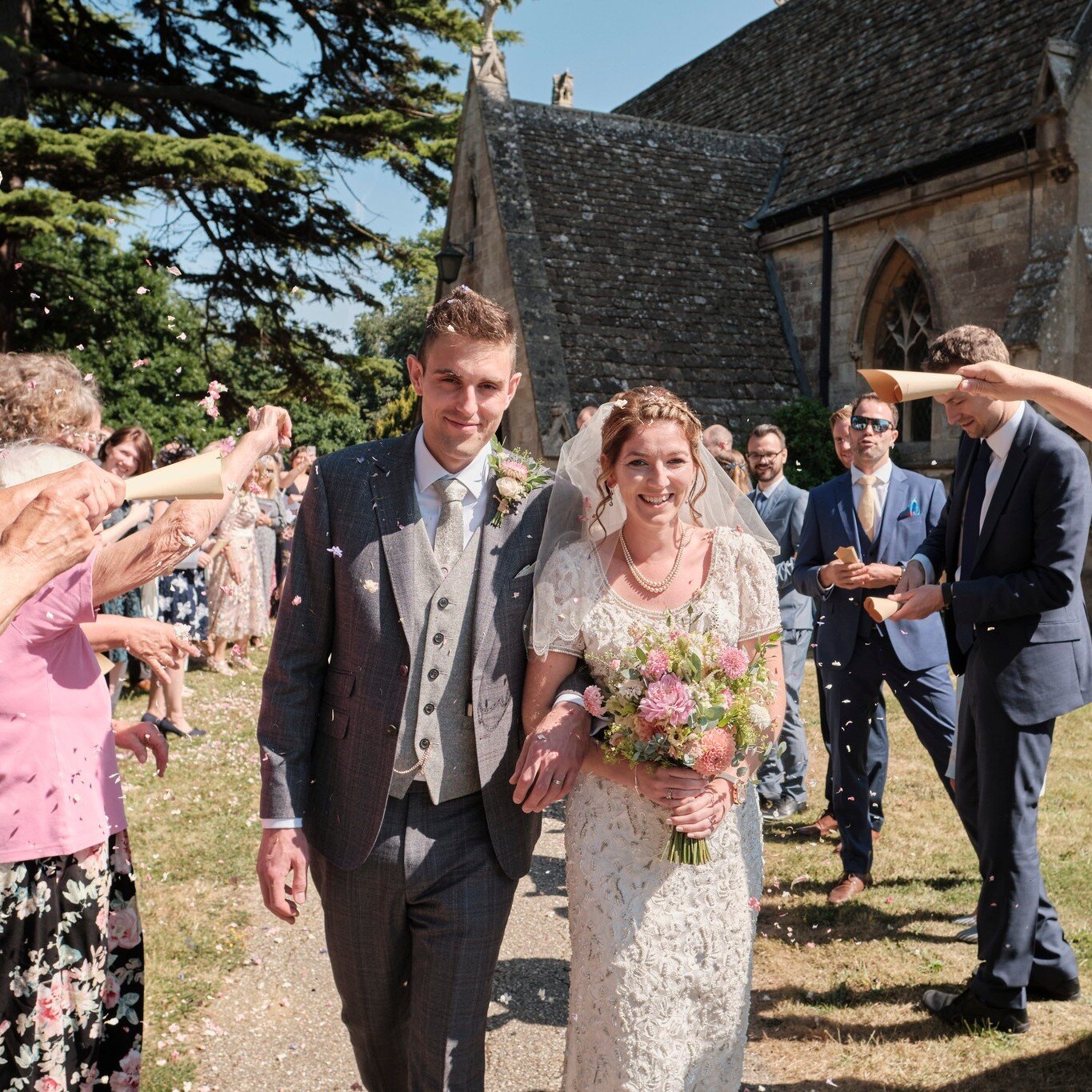 Lisa &amp; Jamie were married at St. Bartholomew's Coaley last summer, with a drinks reception in the village hall followed by a reception at @the_frocester George. A beautiful day which I had the privilege of capturing from beginning to end. Did you