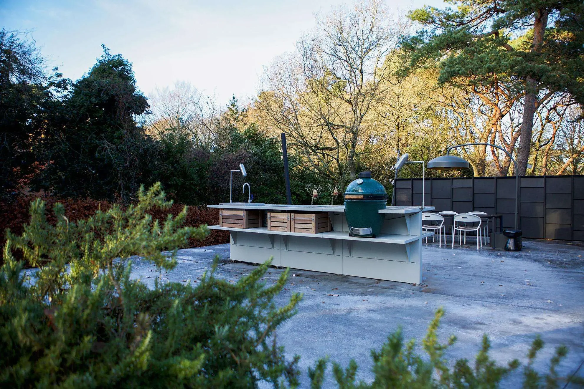 Steel outdoor kitchen