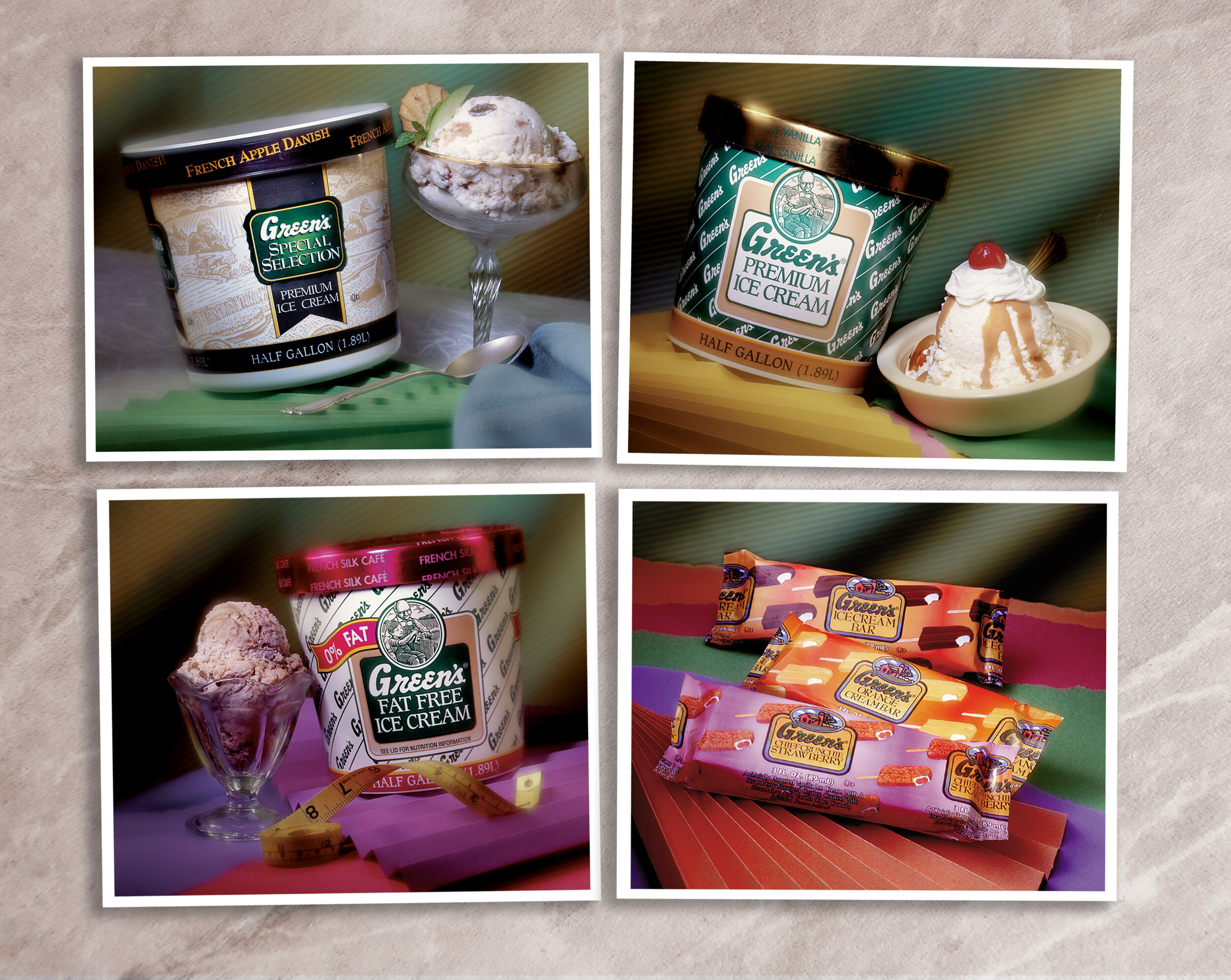 Green's Ice Cream Packaging