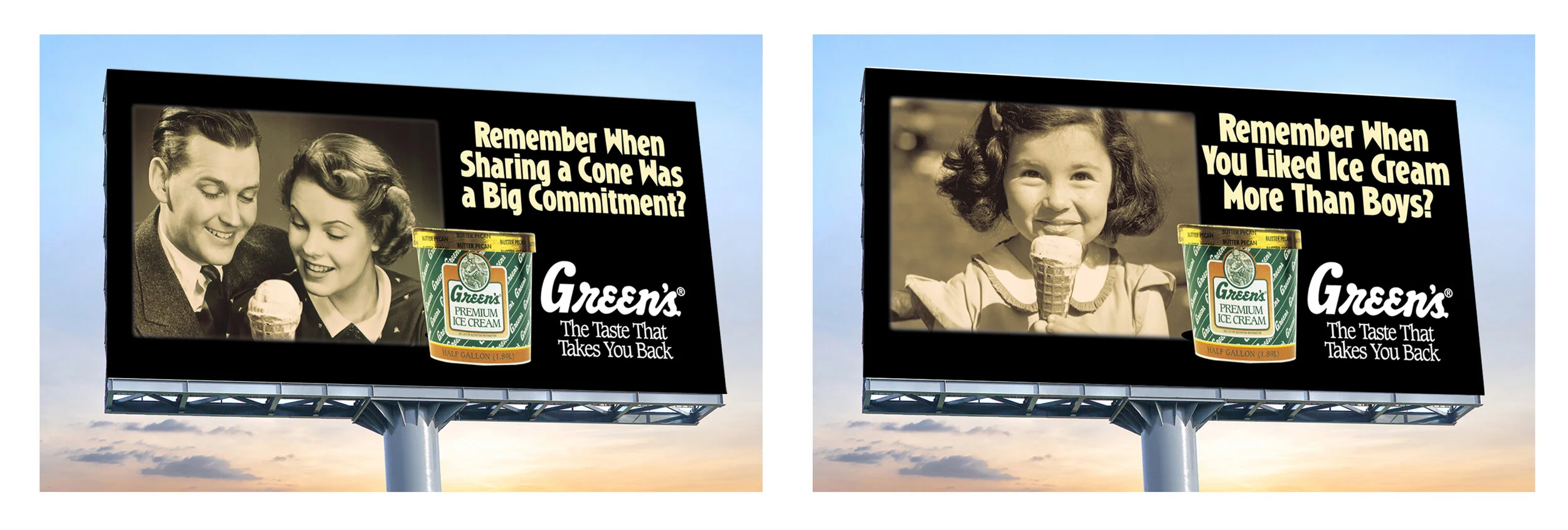 Green's Ice Cream Billboards