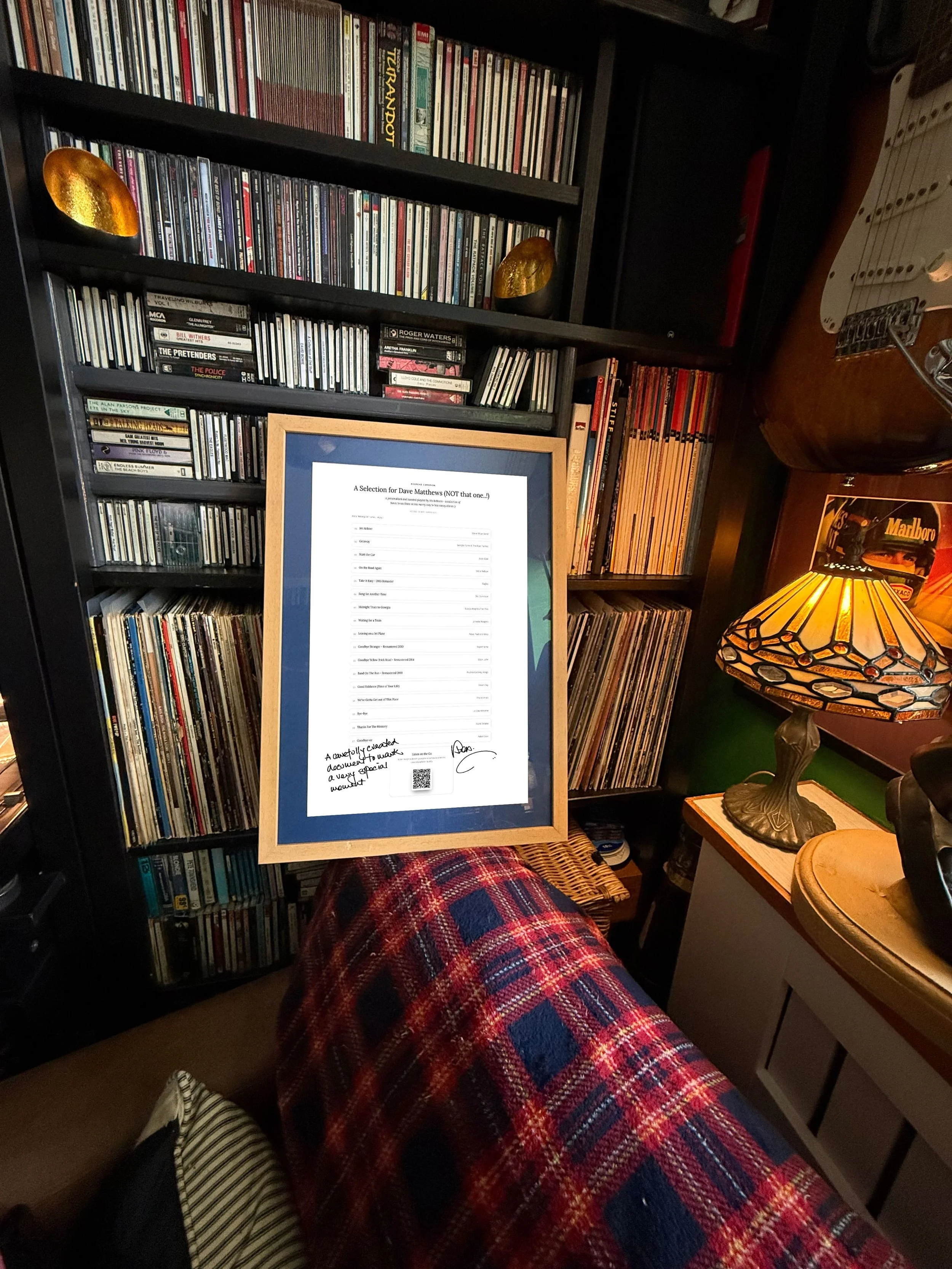 Bob's bespoke & curated playlist, autographed and dedicated to you!