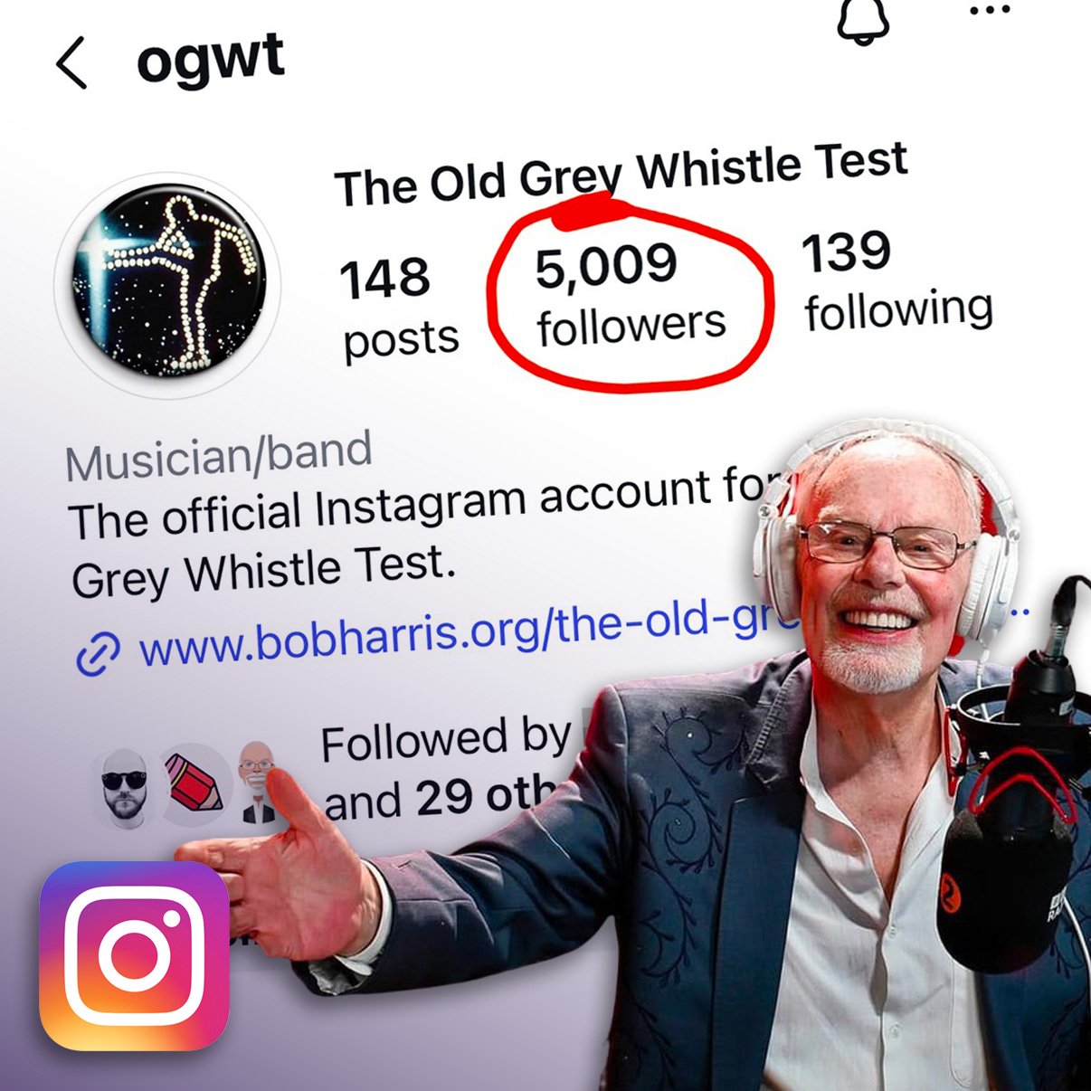 We're so delighted to note that this morning the official Instagram account for the Old Grey Whistle Test has reached - and passed - 5,000 followers.

Thank you all for your continued interest all these years later. @whisperingbob and his team contin