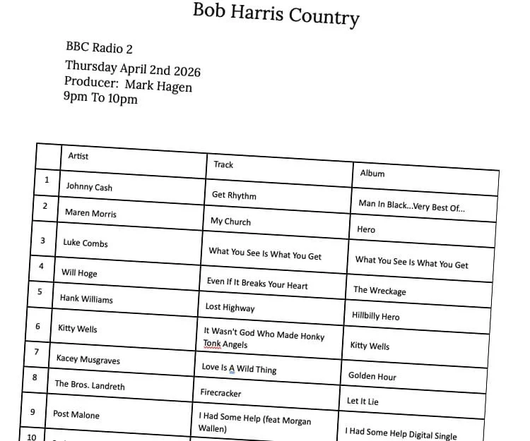 The Country Show, 2nd April 2026
