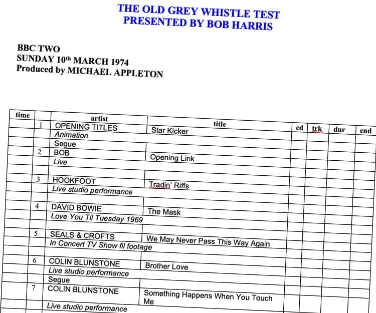 Old Grey Whistle Test, 10th March 1974