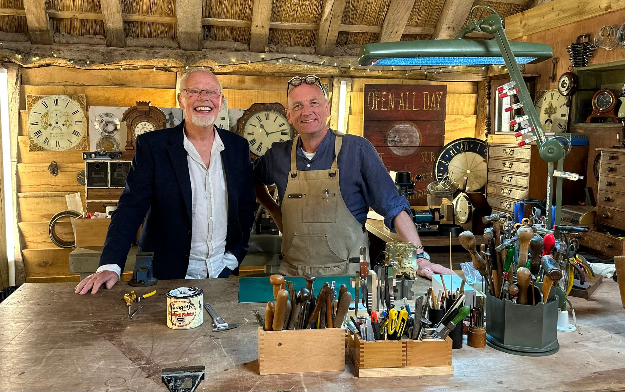 Bob with Steven Fletcher at The Repair Shop, May 2023