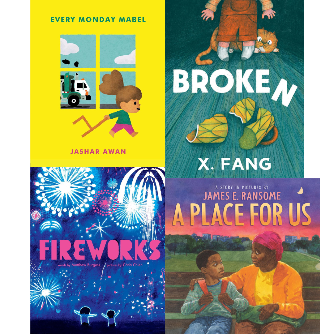 New York Public Library’s Best Picture Books of 2025 list includes BROKEN by X. Fang, EVERY MONDAY MABEL by Jashar Awan, A PLACE FOR US by James E. Ransome, and FIREWORKS by Matthew Burgess