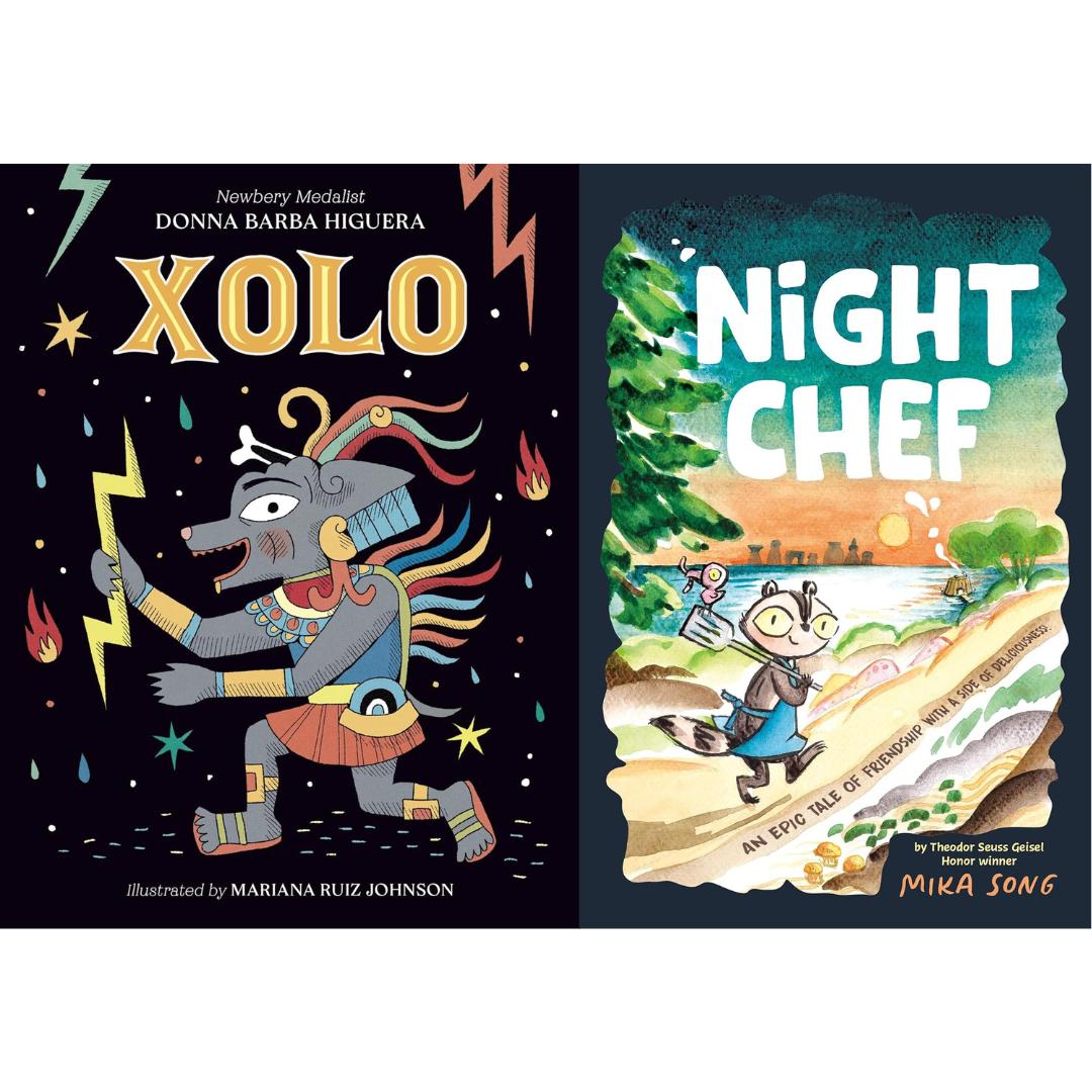 The Bulletin of the Center for Children’s Books&nbsp;Blue Ribbon Award 2025 Winners: XOLO by Donna Barba Higuera and NIGHT CHEF by Mika Song (Graphic Novel category)