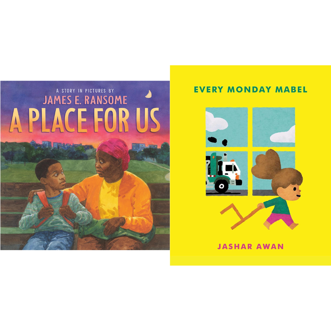 A PLACE FOR US&nbsp;by James Ransome&nbsp;and EVERY MONDAY MABEL&nbsp;by Jashar Awan have been nominated for Best Picture Book at the 2026 Libby Book Awards