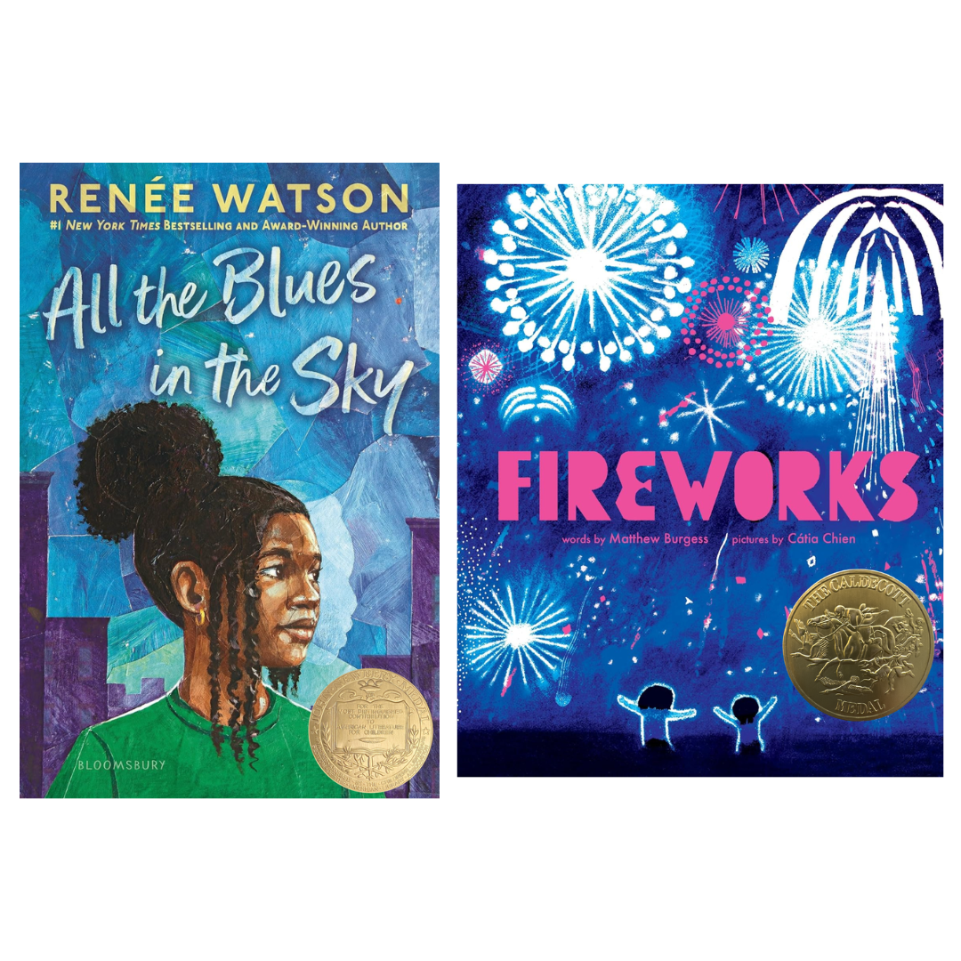 NPR spotlights Newbery and Caldecott Medal Winning titles ALL THE BLUES IN THE SKY by Renée Watson and FIREWORKS by Matthew Burgess