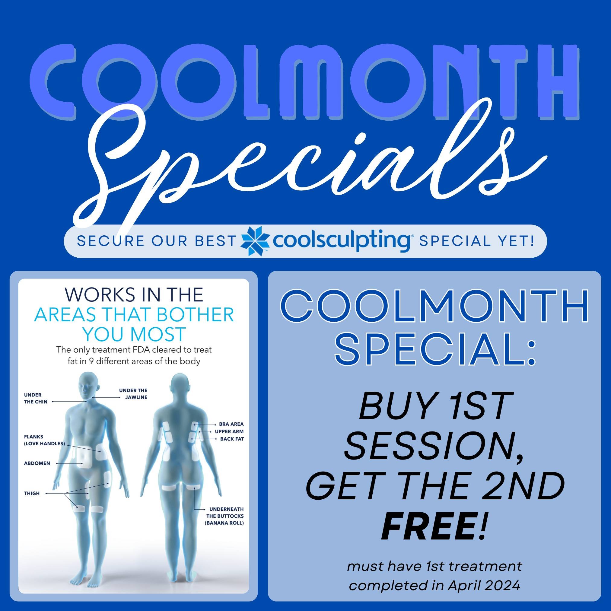 Make the most of our CoolSculpting Elite specials
ALL MONTH LONG! ❄️

April is CoolMonth at Infinity MedSpa in Charlotte, NC!

COOLMONTH SPECIAL:
💙 Buy 1st session, get 2nd session FREE!

*Must have 1st treatment completed in April 2024
*Cannot be c