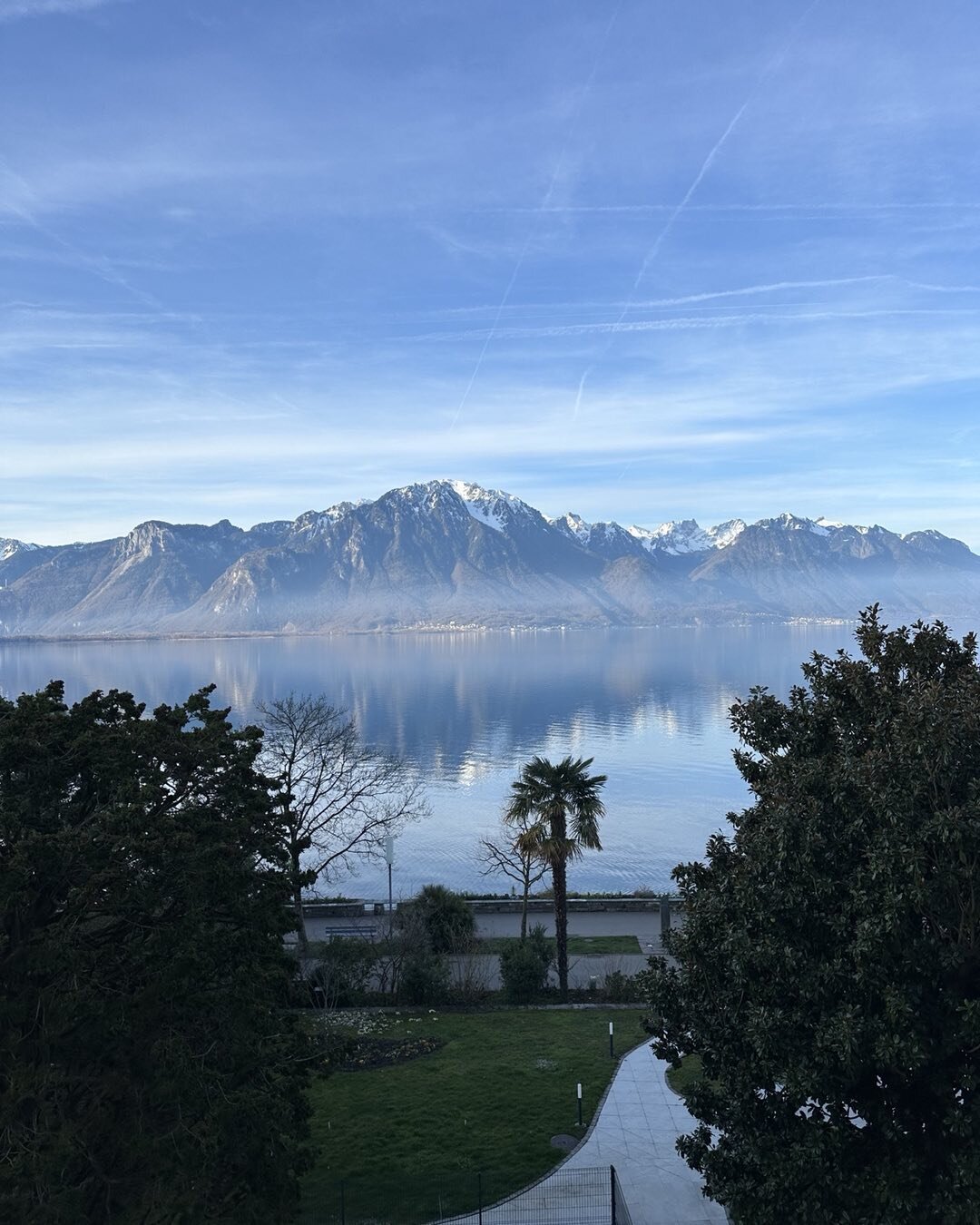 Wow,  arrived in the dark lst night and woke this morning to this view in Montreux Switzerland!! Good morning!! I&rsquo;m here to plan a wedding ceremony for an Australian couple this summer.  #weddingceremonyMontreux
