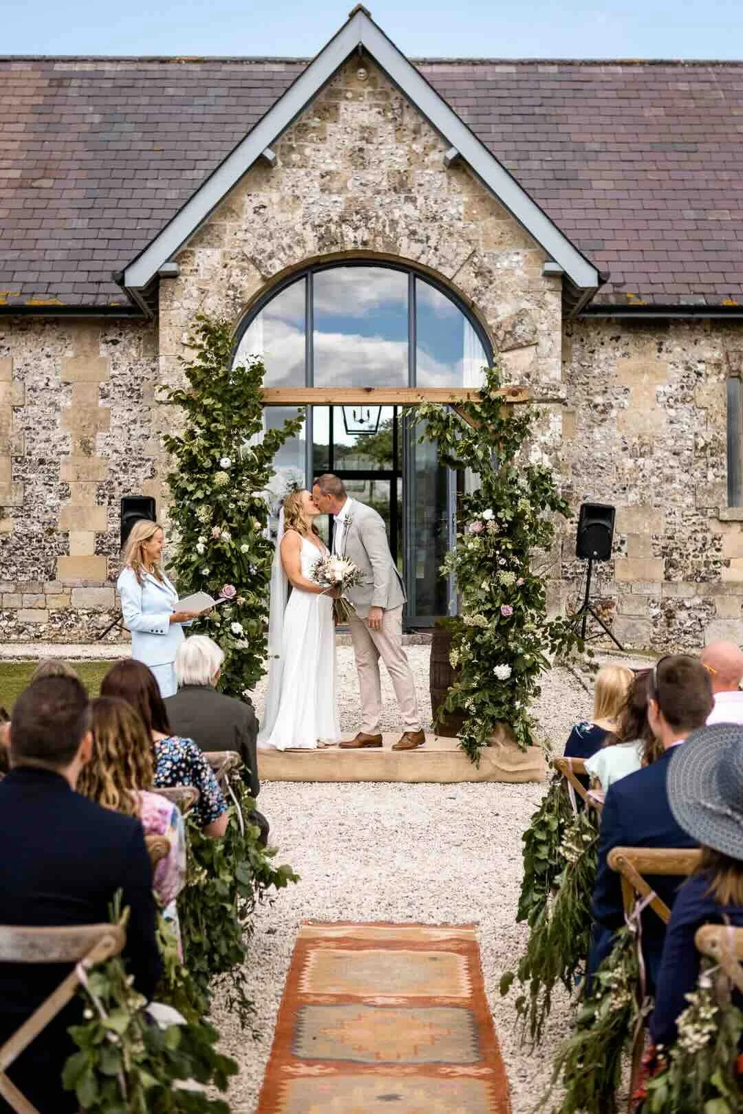 Wedding ceremony at Bake Barn, Wiltshire