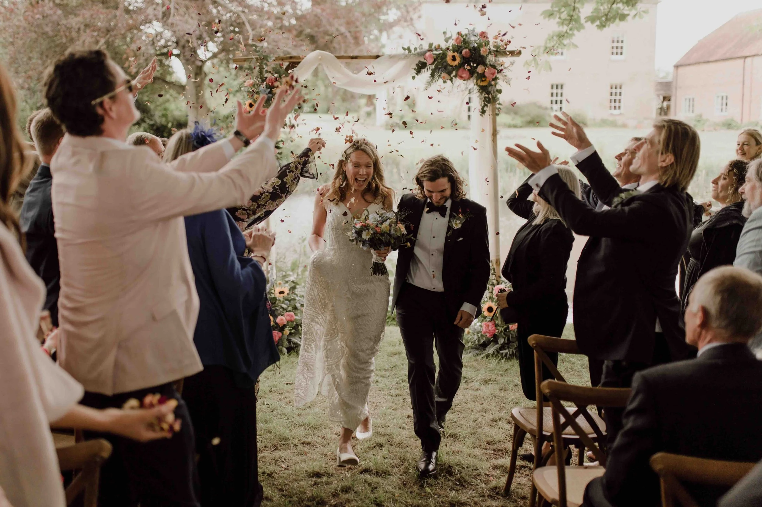 Wedding ceremony led by celebrant at Coulston in Wiltshire