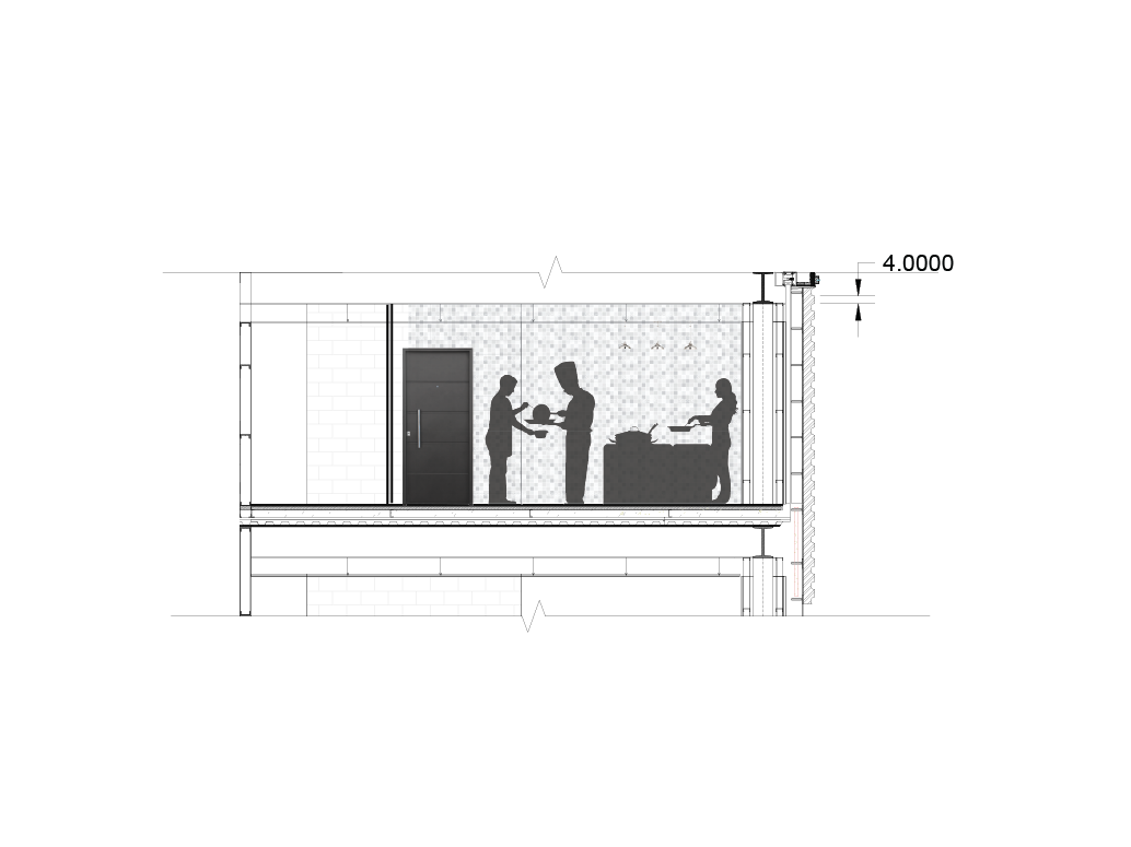 Facade Condition - Solid (Concealed)
Applied Areas - Restrooms & Back of the House