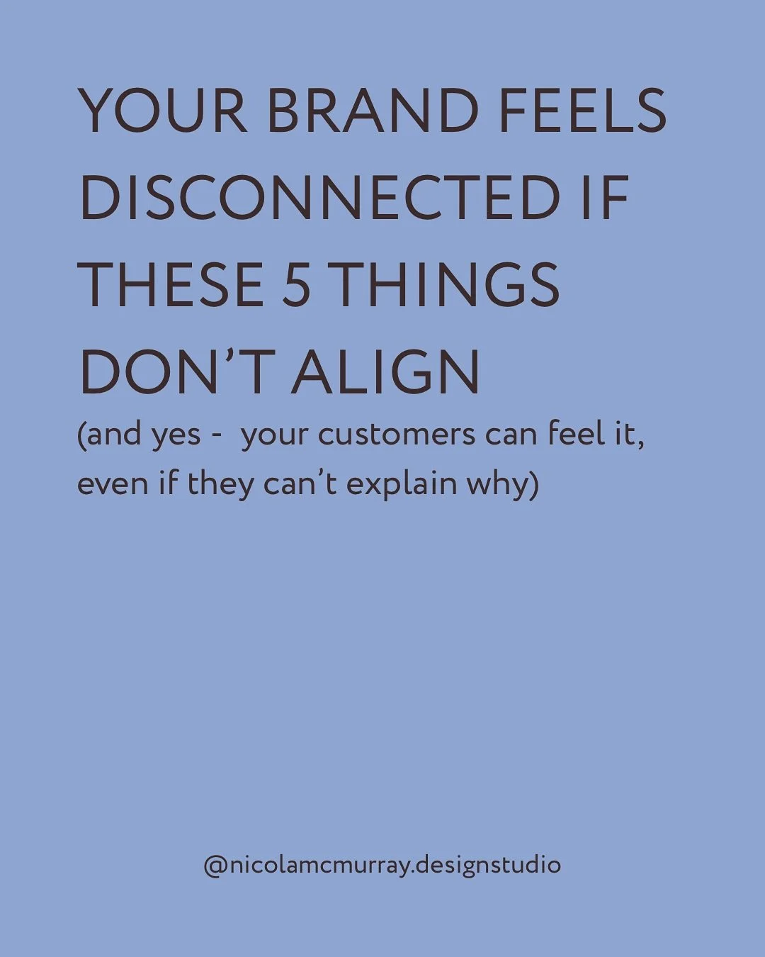 Most brands focus on what they look like. 
 But the best brands? They focus on how everything feels together.

Here are 5 ways disconnection shows up - and how to start noticing it.

(save this post if you&rsquo;re planning a rebrand soon)

#brandexp