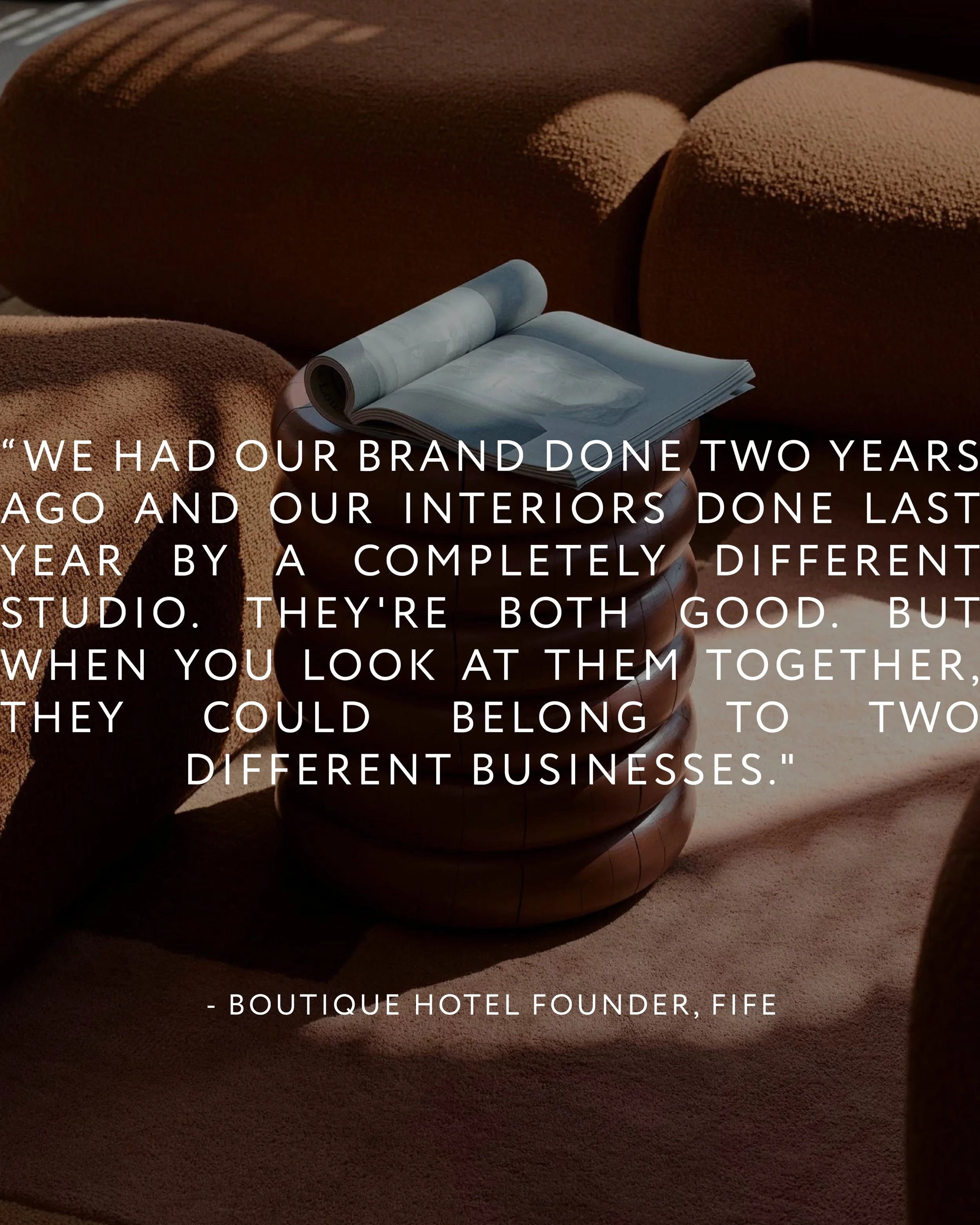 I&rsquo;ve been having the same conversation on repeat.

Different businesses. Different sectors. Different stages. Same frustration.

A brand that doesn&rsquo;t connect to the space. An interior that doesn&rsquo;t reflect the identity. A website tha