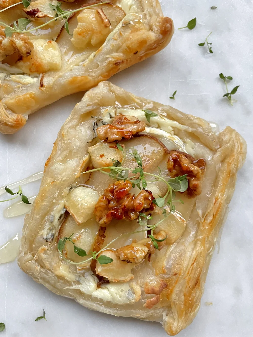 Pear & Goat’s Cheese Puff Pastry Tarts — Pinch of Mania